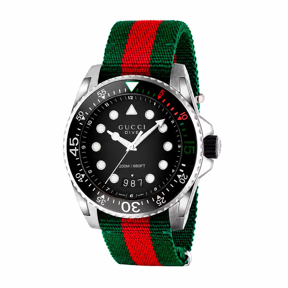 Reloj deportivo de nylon multicolor Gucci