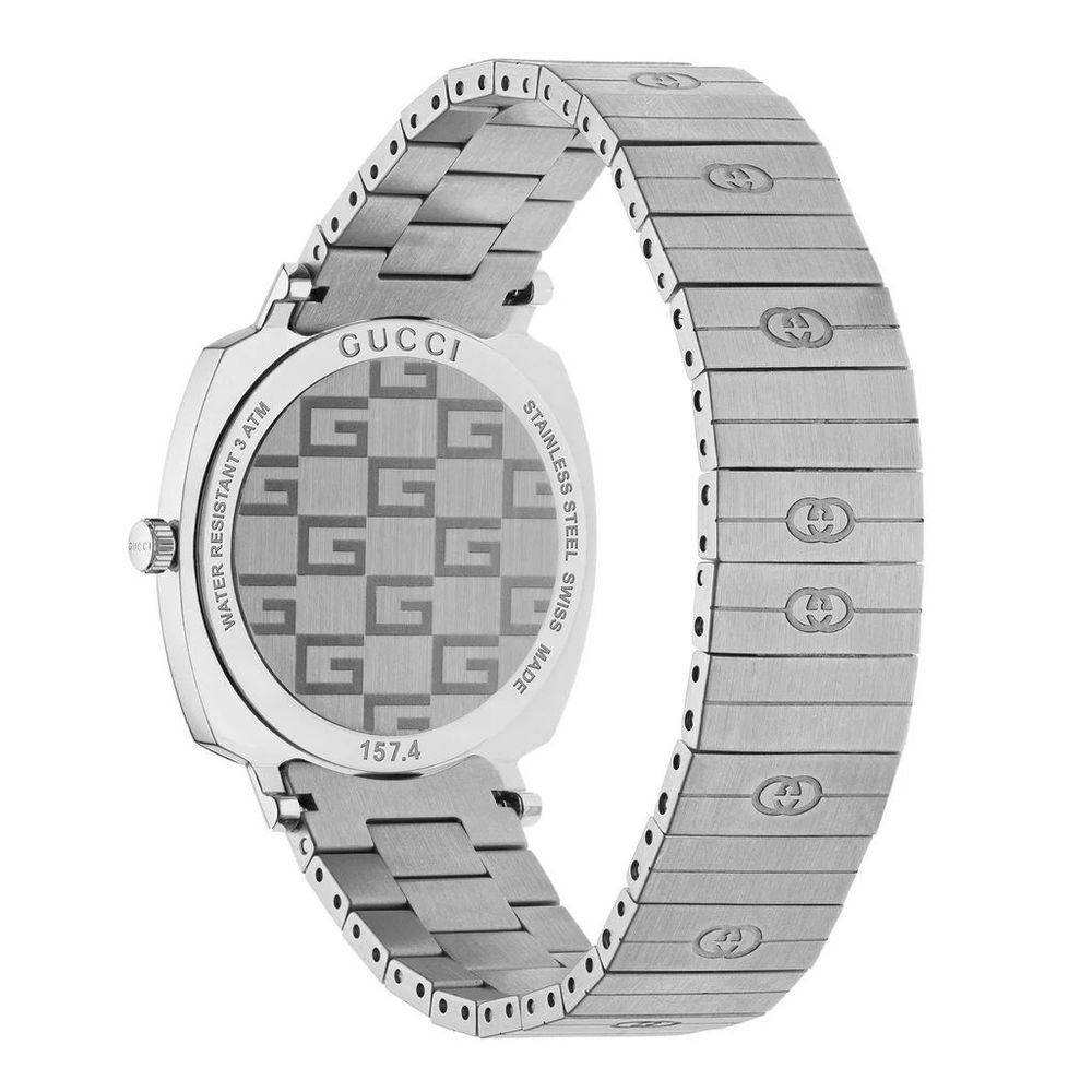 Reloj de vestir Gucci de acero inoxidable gris
