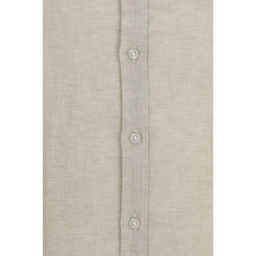 Beige Linen Dress Shirt