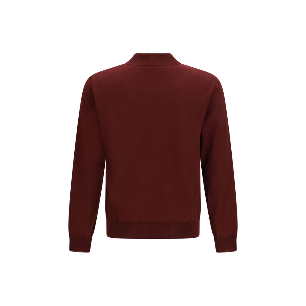 Valentino Bordeaux Wool Oves Aries Pikéskjorte