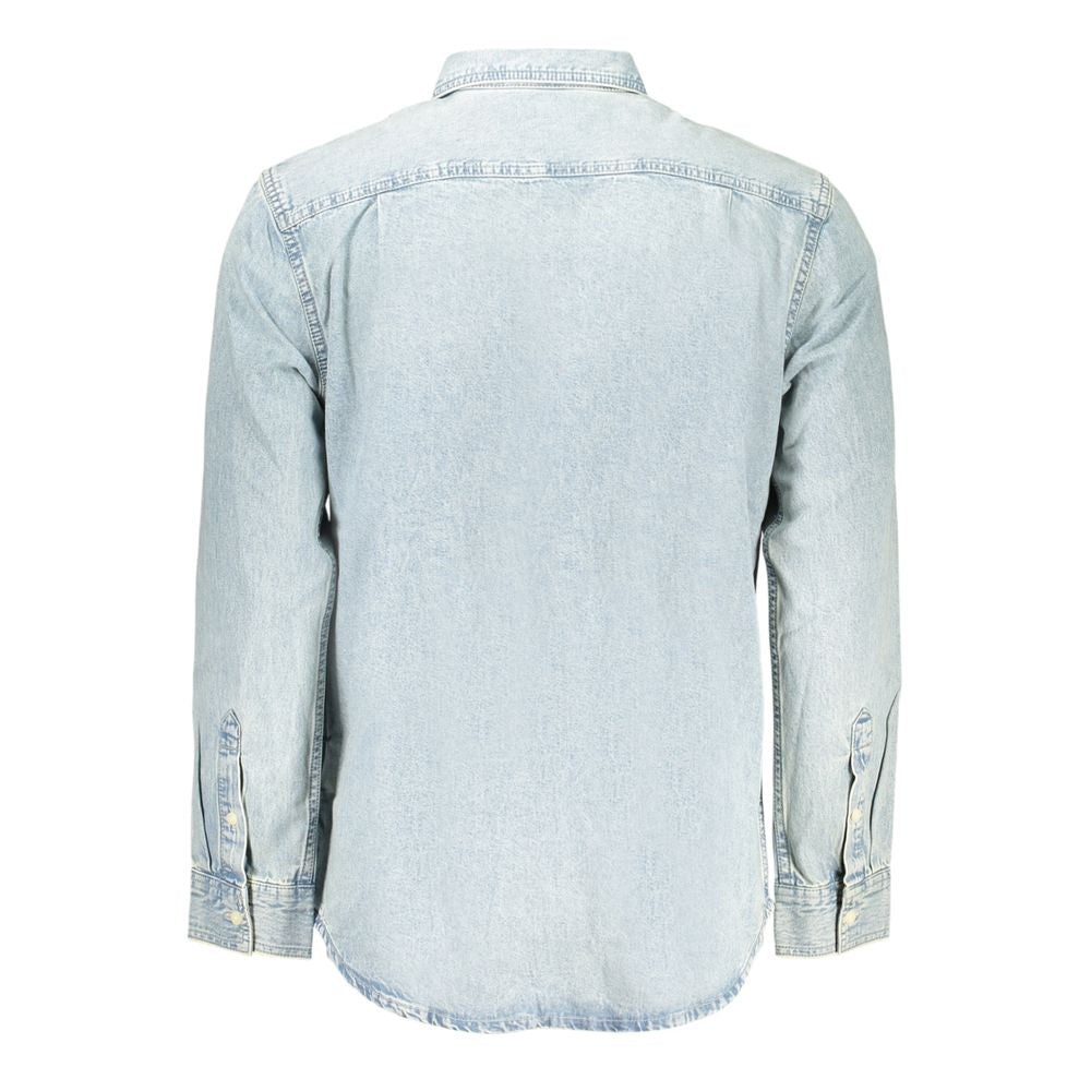 Calvin Klein Azzurro bomullsskjorte for herrer