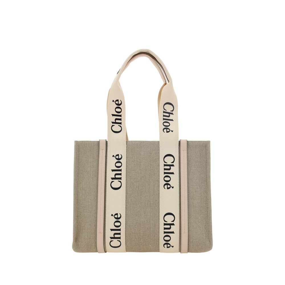 Chloé beige håndveske i lin