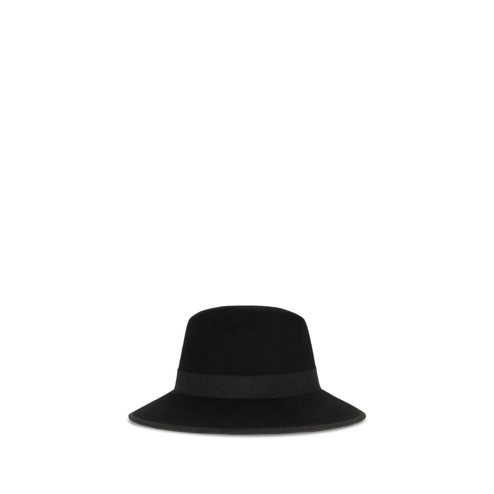 Sombrero Fedora Valentino Garavani de algodón negro