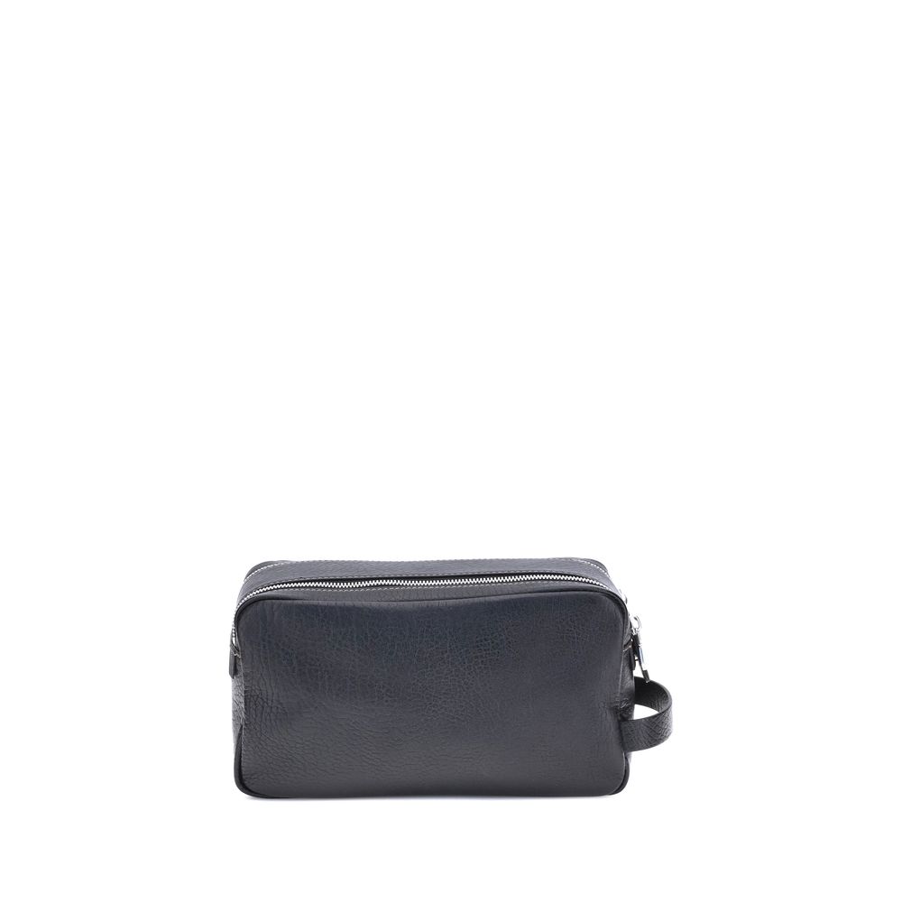Brunello Cucinelli Funda para Airpods de Piel de Becerro Negra Bos Taurus