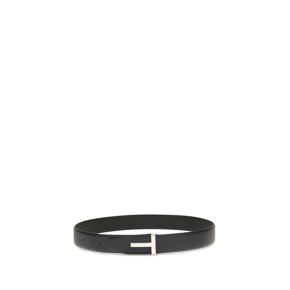Cinturón Tom Ford de piel de becerro negra Bos Taurus