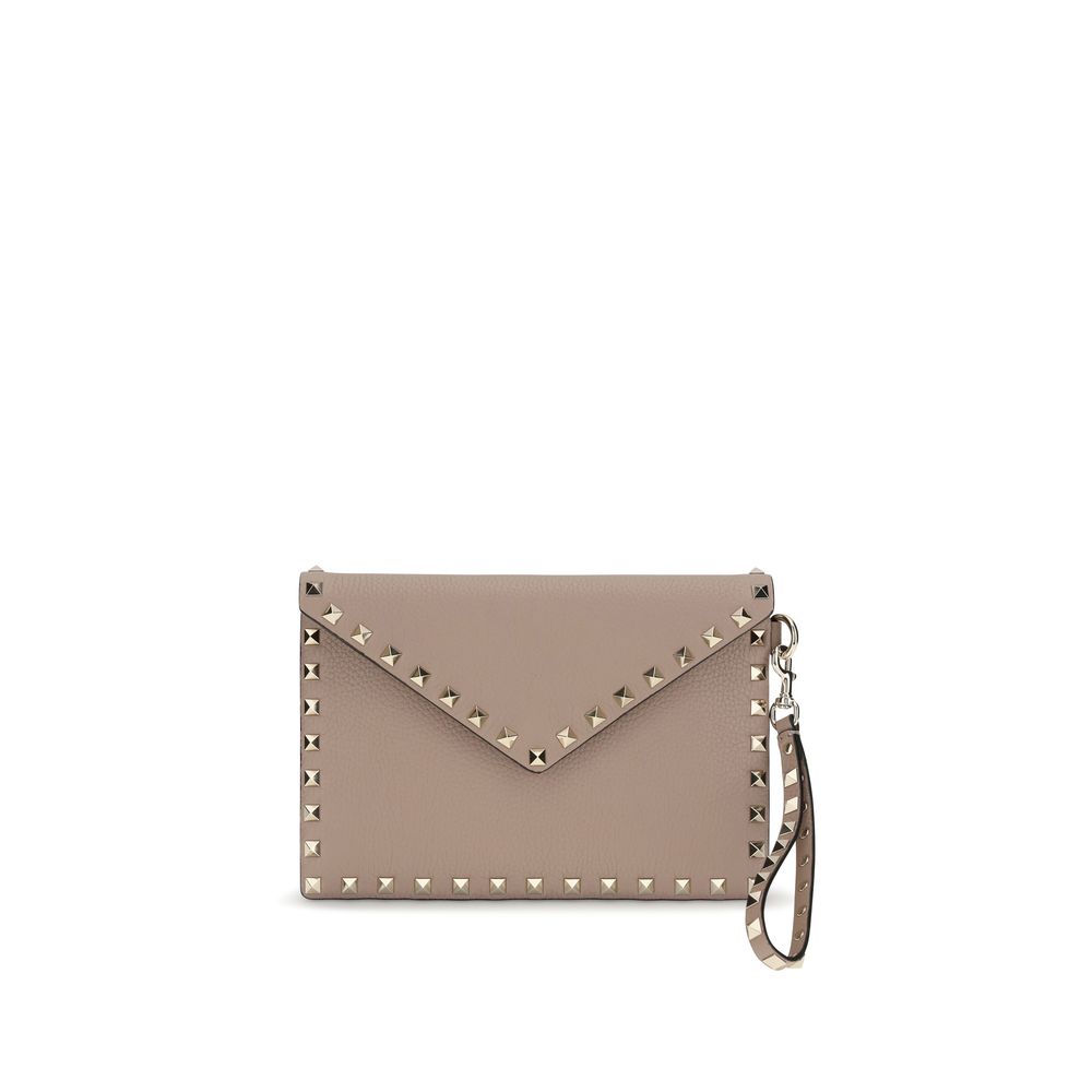 Bolso de mano Valentino Garavani de piel de becerro beige Bos Taurus