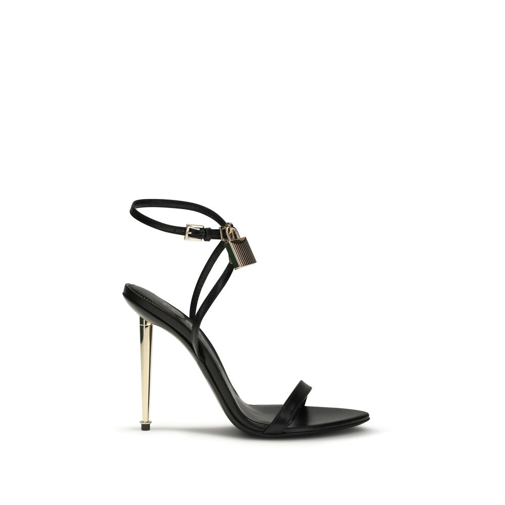 Tom Ford Svarte Stilettsandaler i Geiteskinn