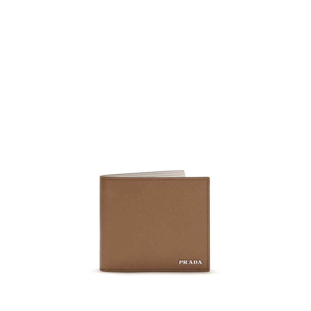 Billetera Prada de cuero de becerro beige Bos Taurus