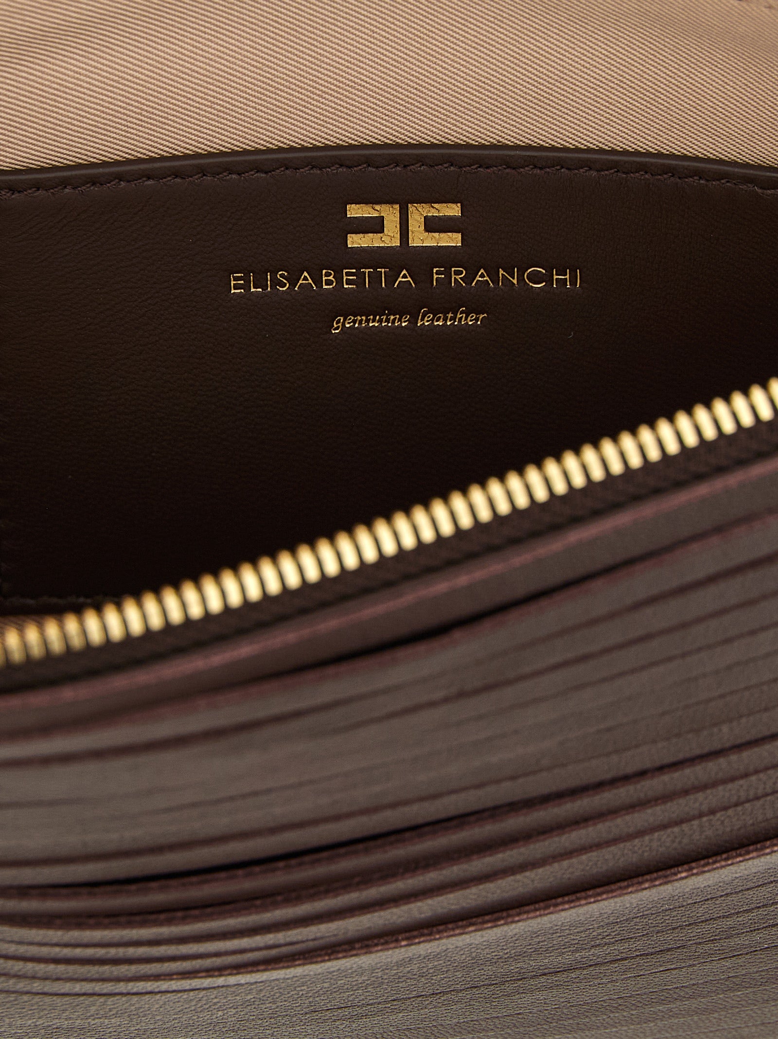 Elisabetta Franchi Brun Skinnclutch