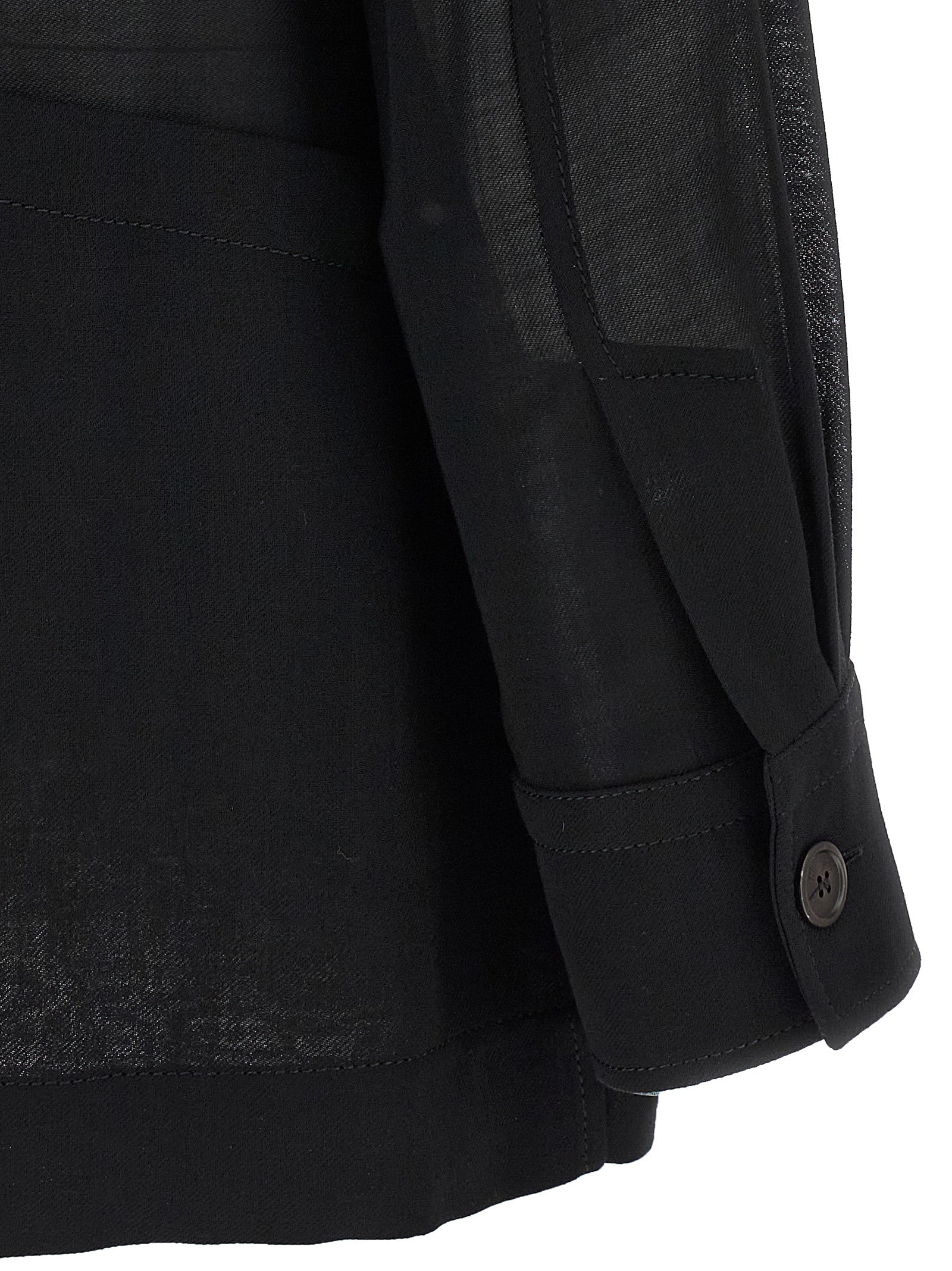 Black Virgin Wool Blouse