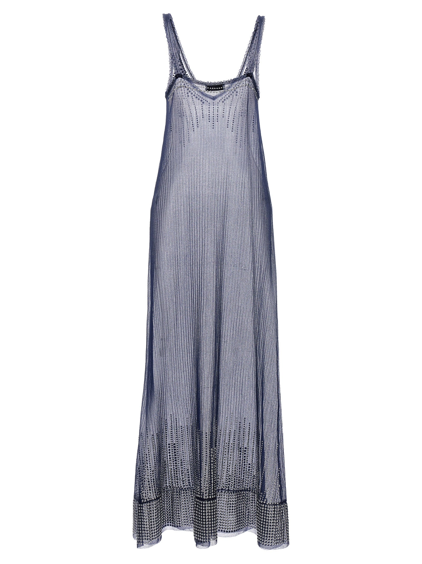 Blue Polyamide Long Dress