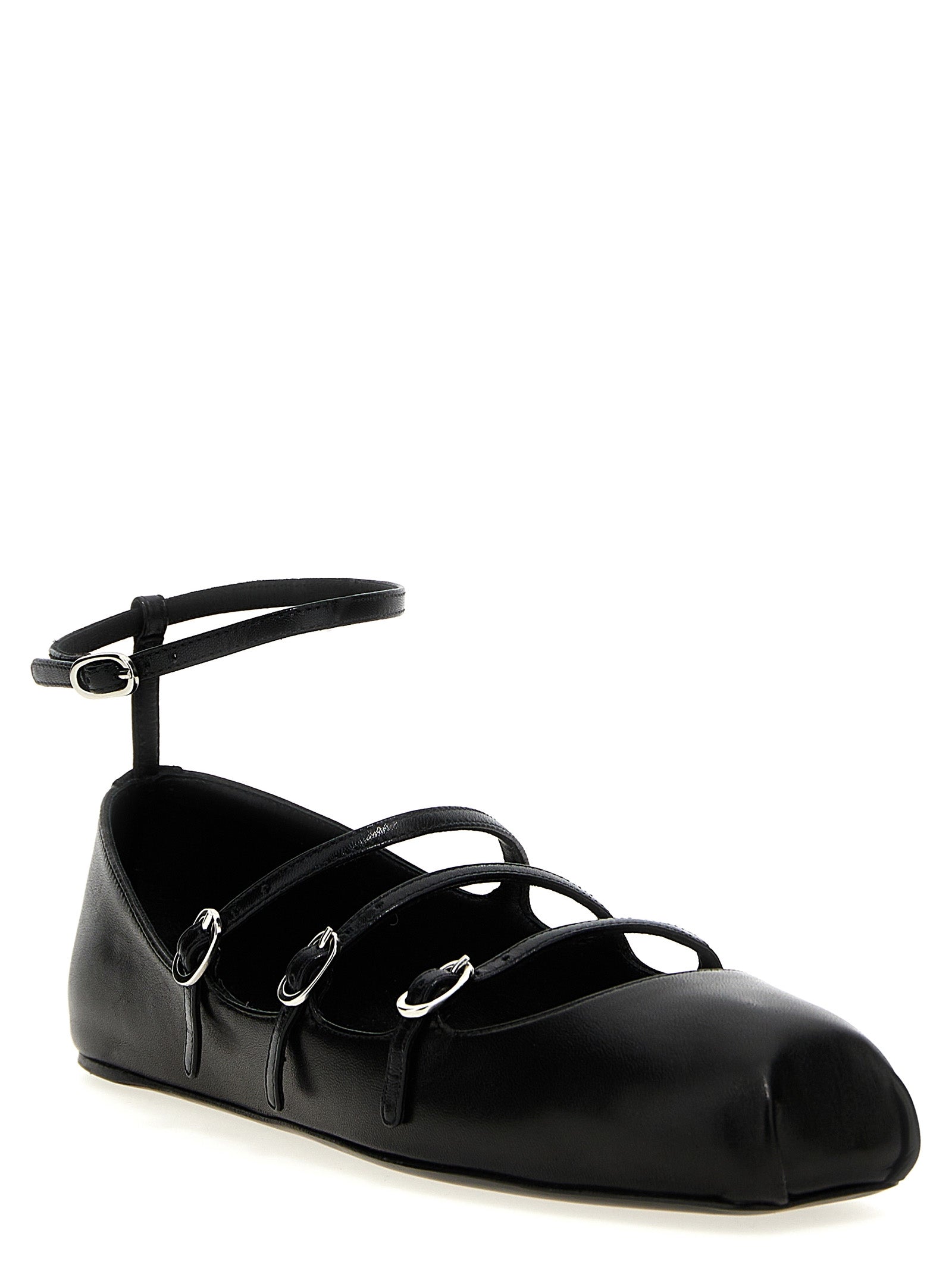 Black Calfskin Ballet Flats