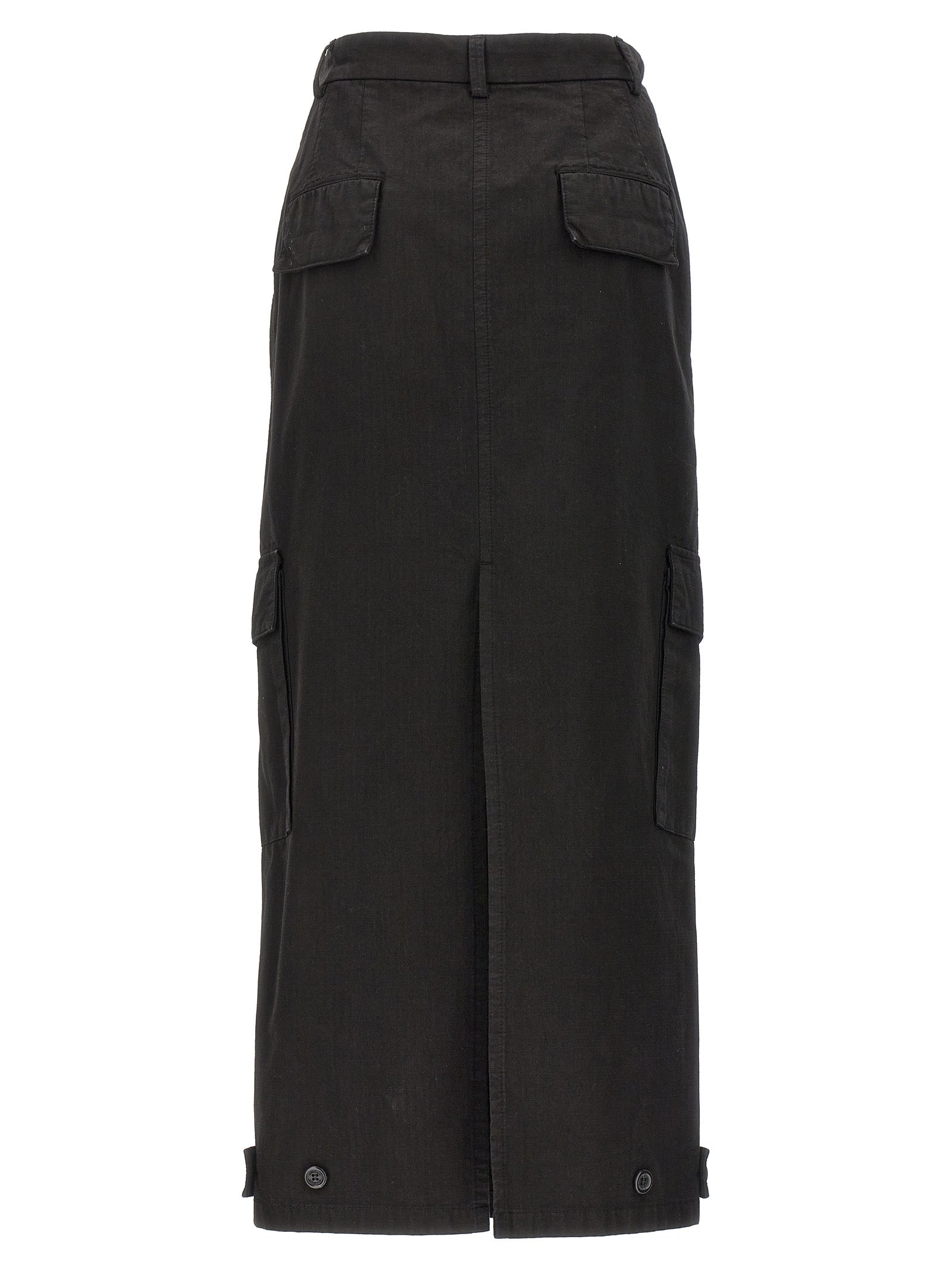Black Cotton Mini Skirt