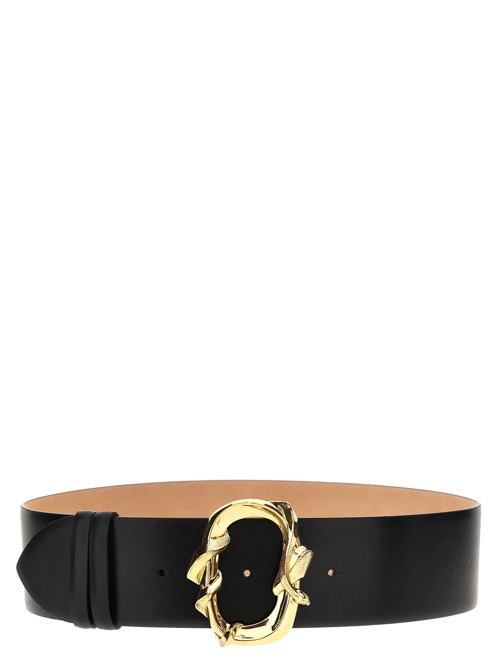 Cinturón regular de piel de vaca negro Alexander McQueen