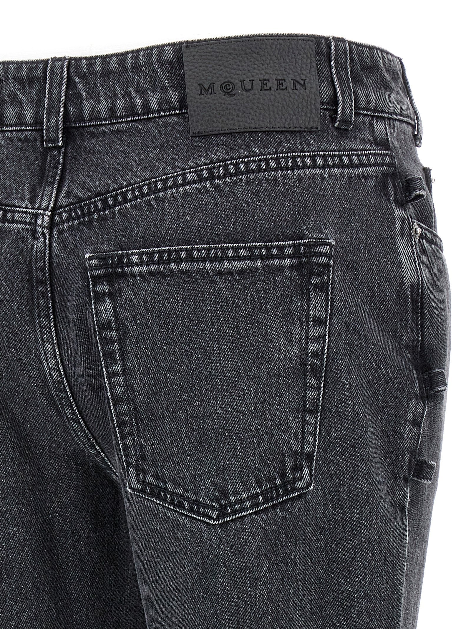 Black Cotton Flared Jeans