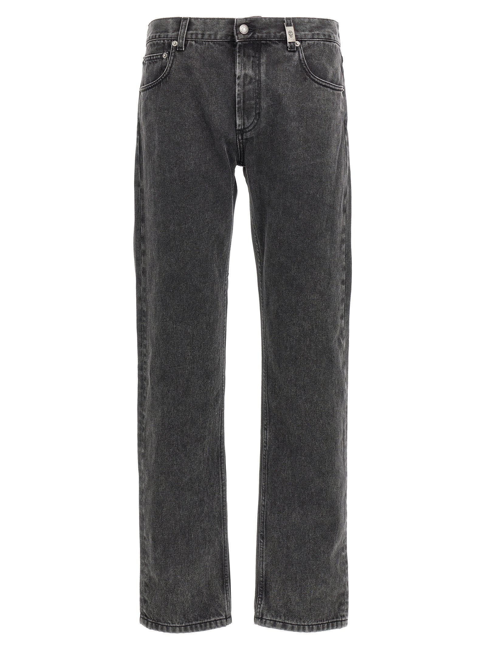 Alexander McQueen Svarte Bomullsjeans med Rett Ben