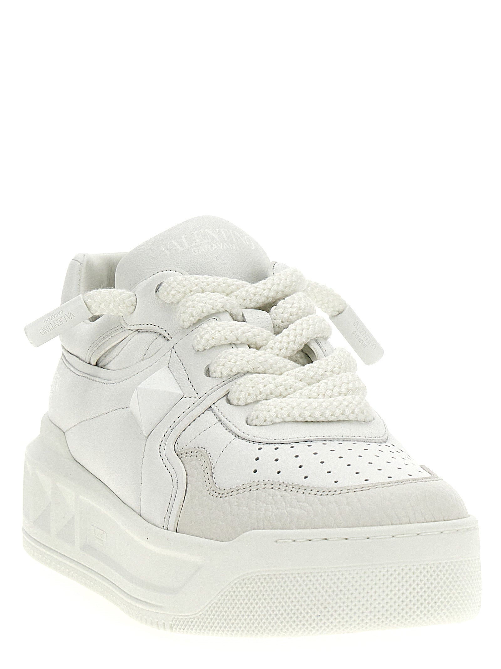 White Calfskin Chunky Sneakers