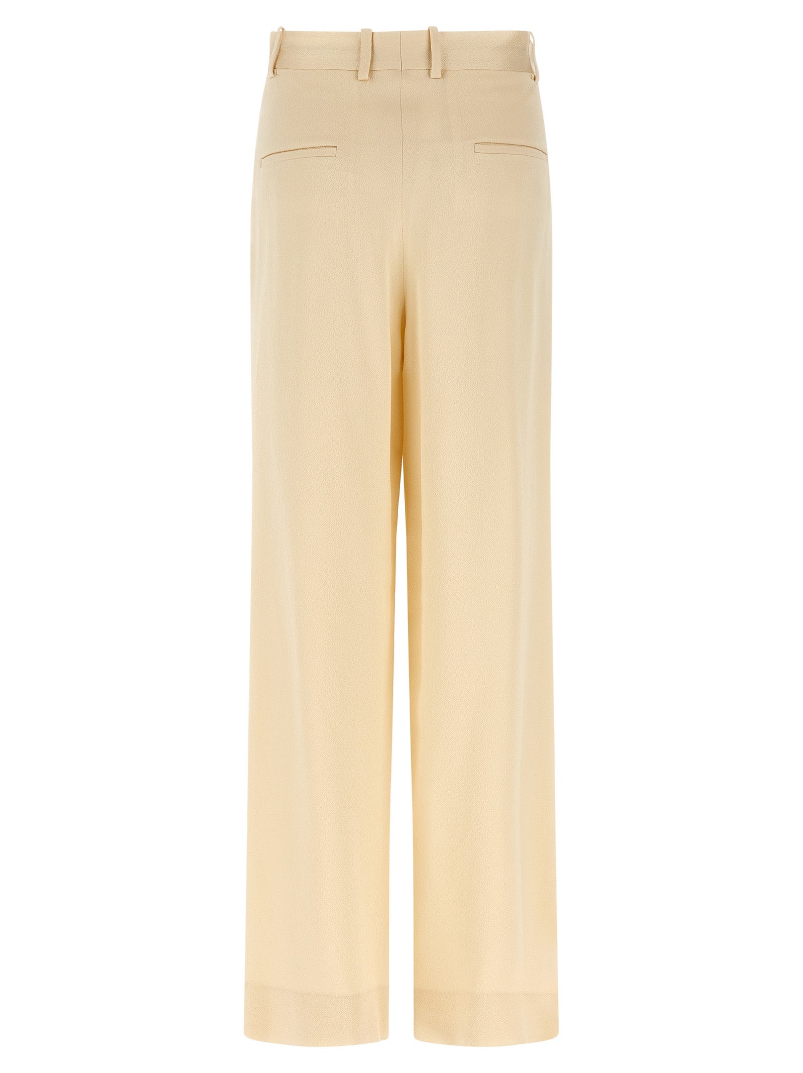 Beige Viscose Casual Pants