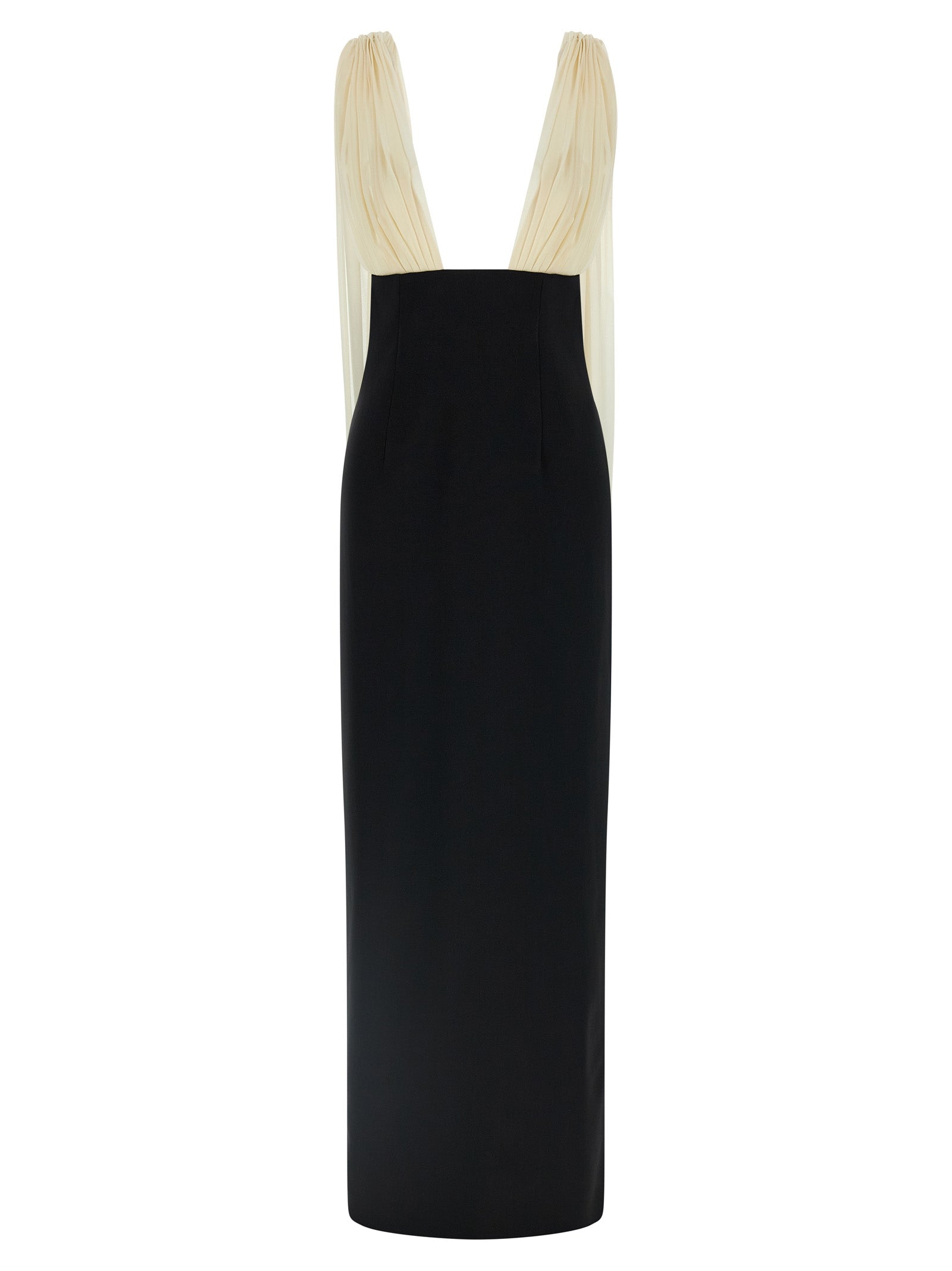 Bicolor Virgin Wool Long Dress