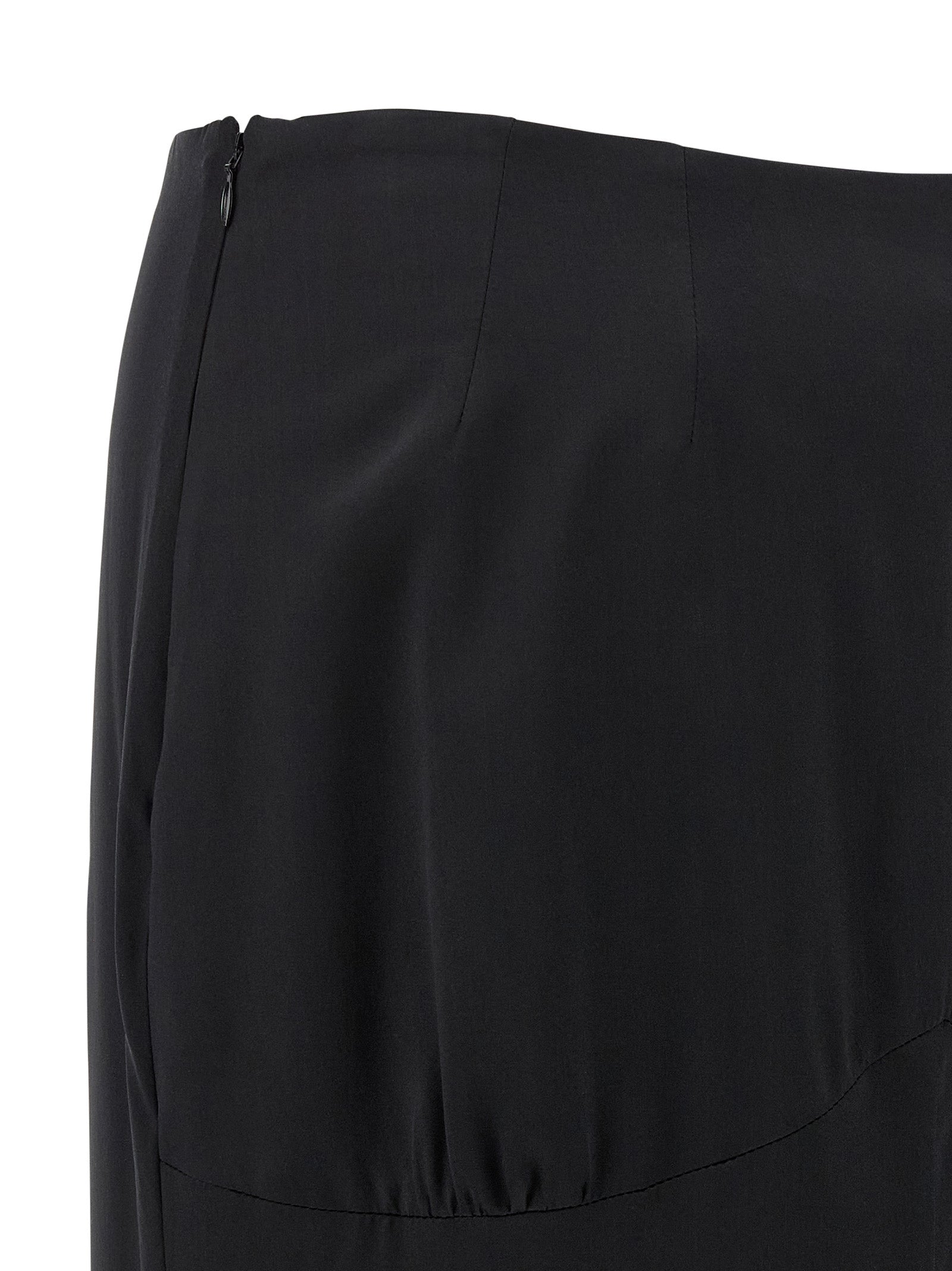 Black Silk Mini Skirt