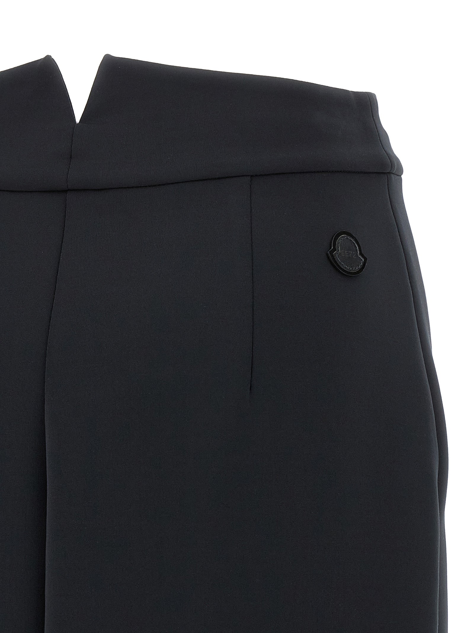 Black Polyester Midi Skirt