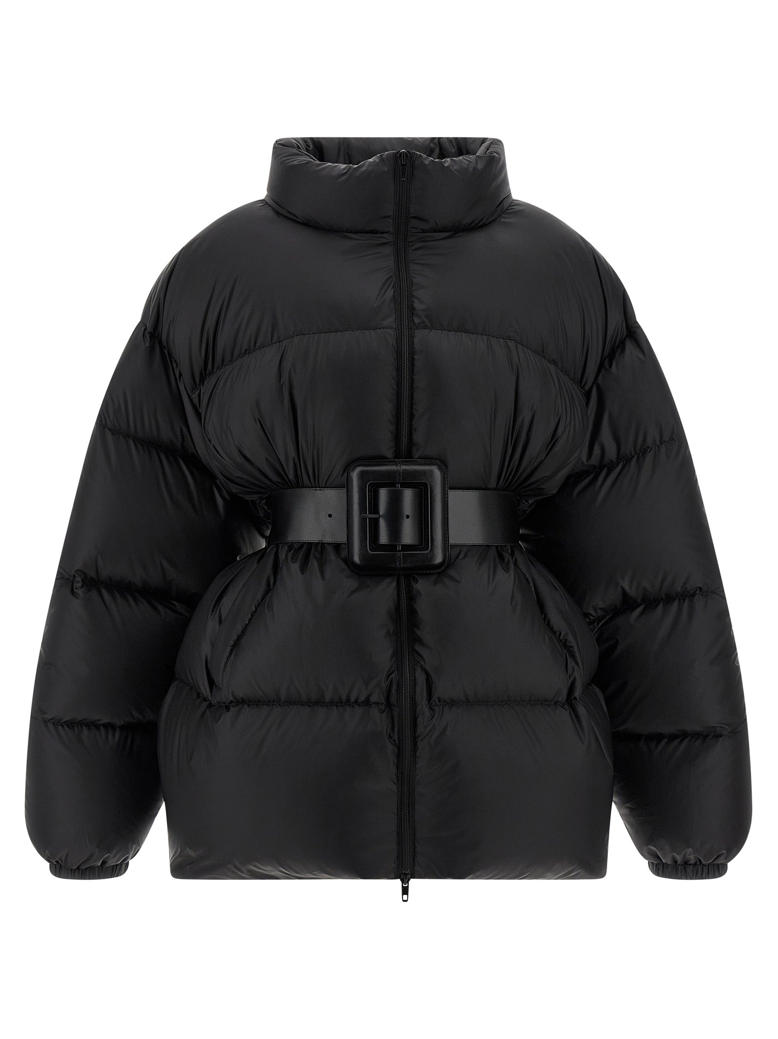 Black Polyamide Full-Length Jacket