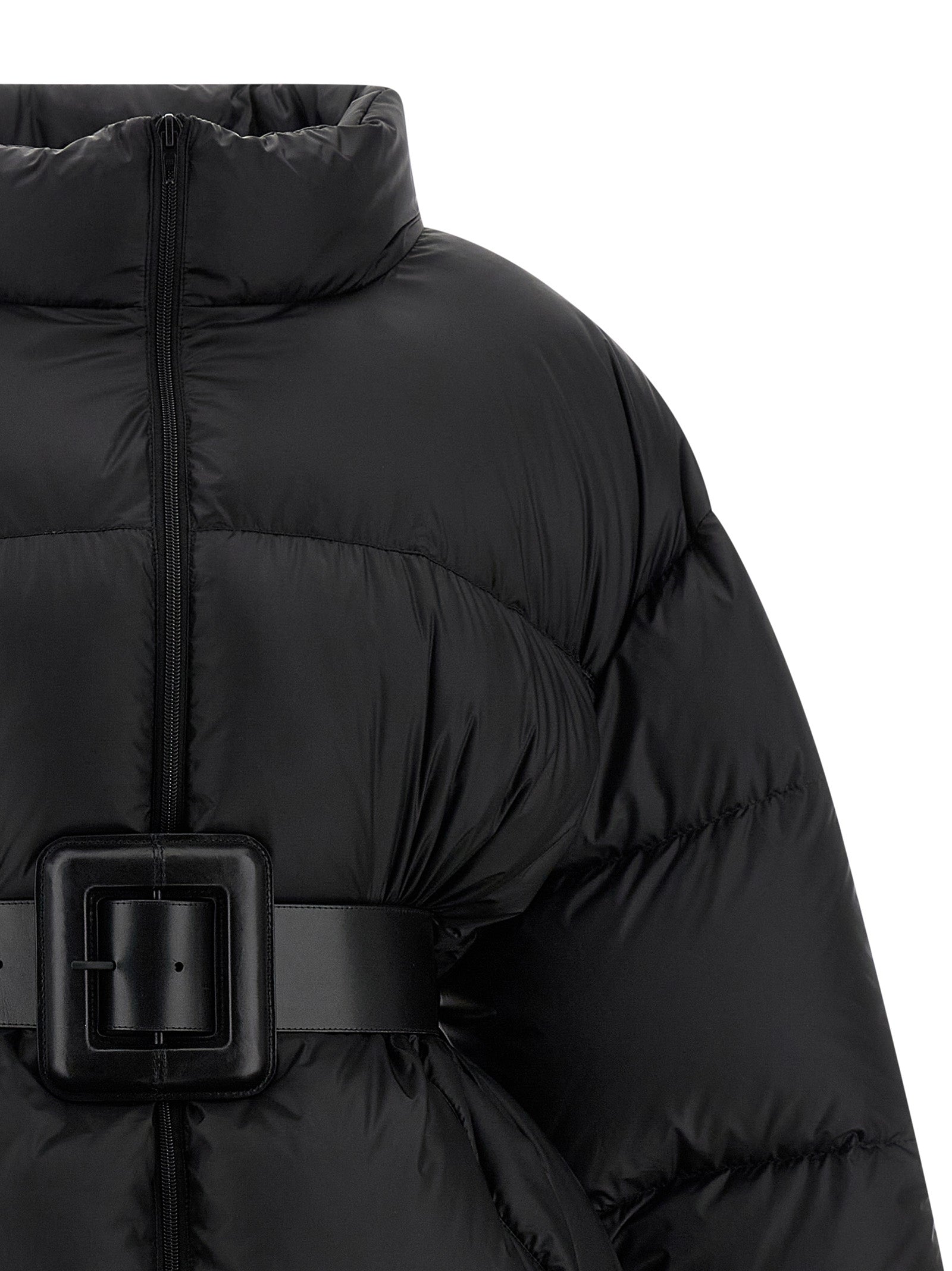 Black Polyamide Full-Length Jacket