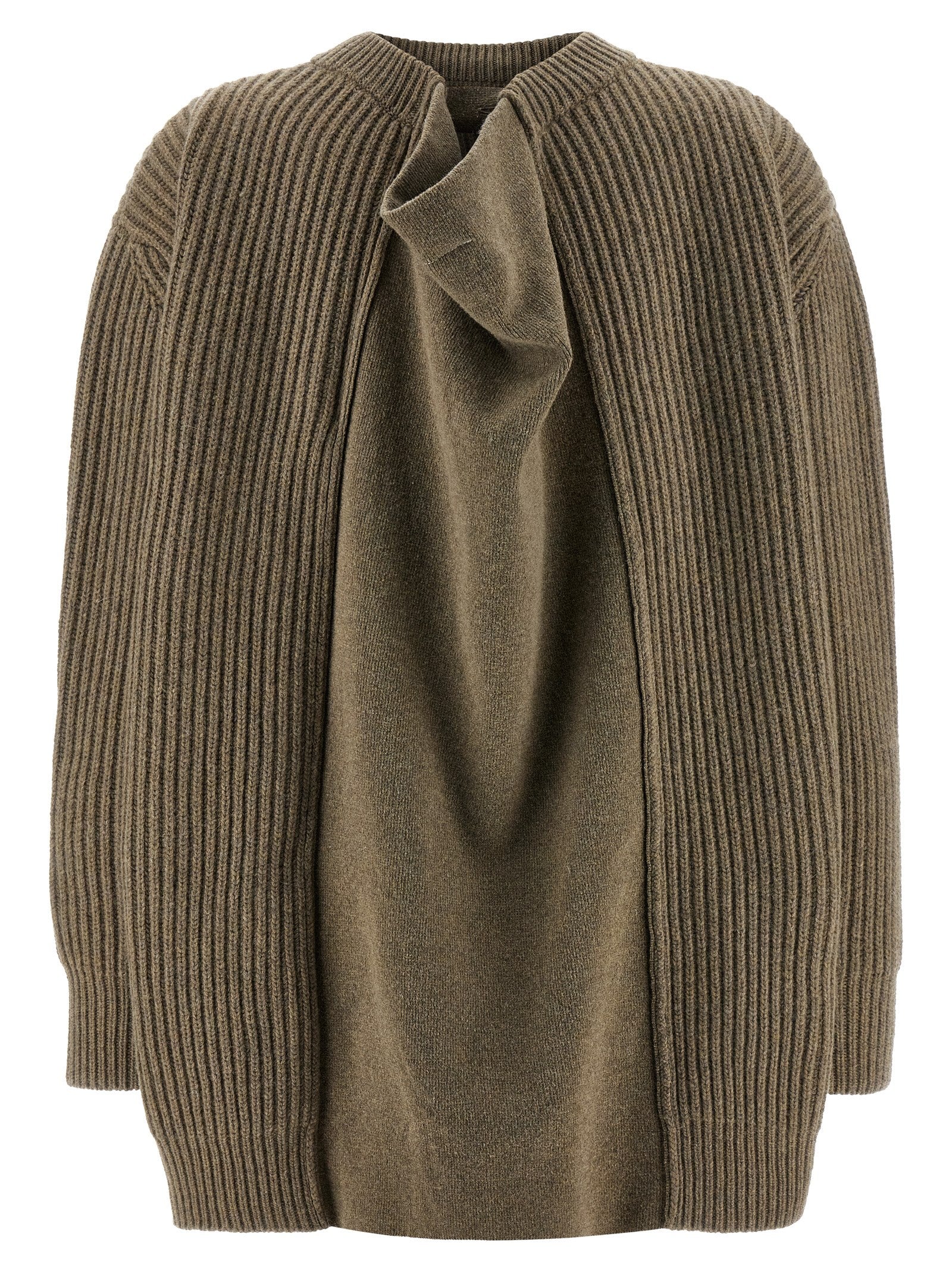 Beige Virgin Wool Short Dress