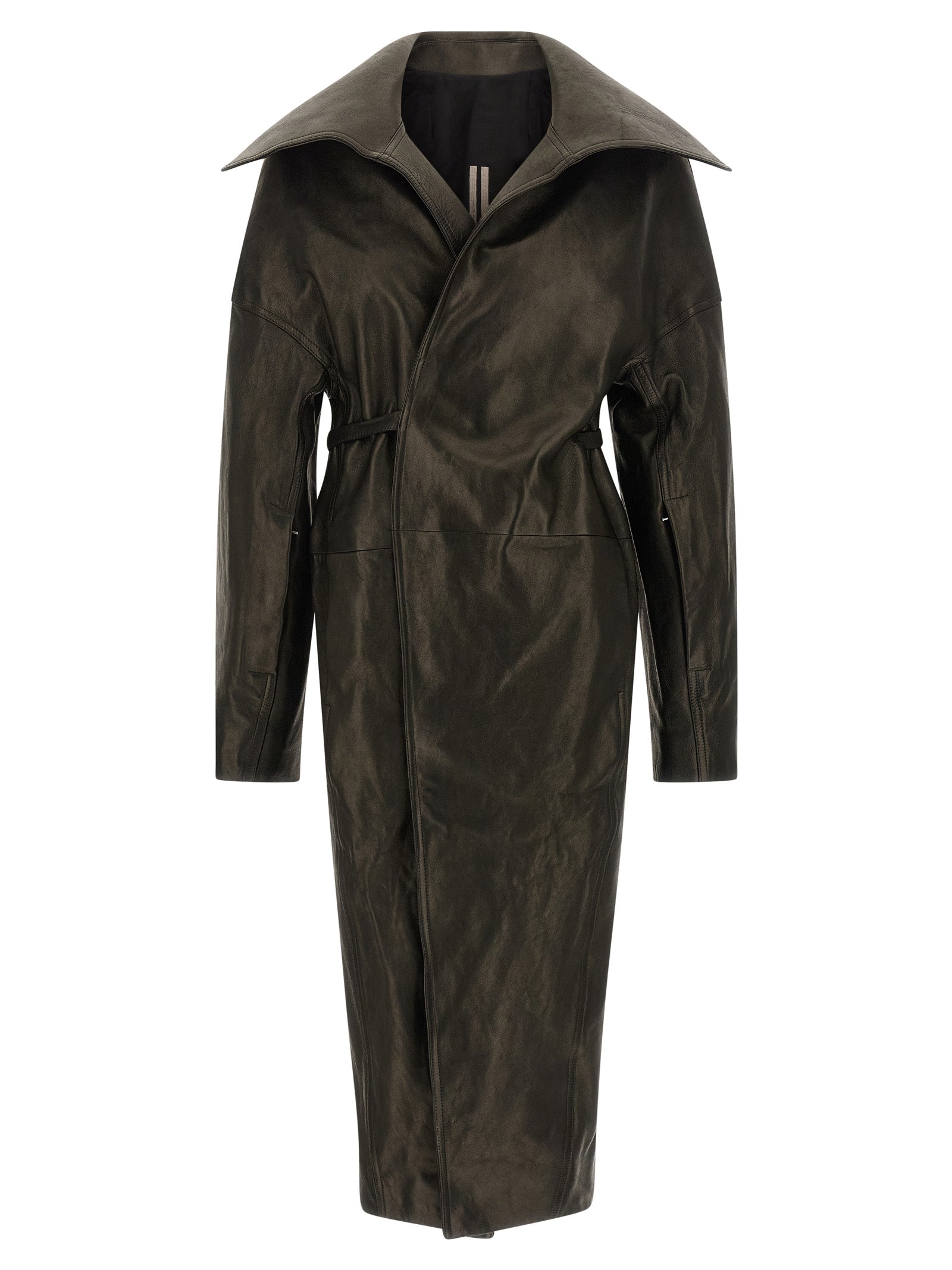 Black Lamb Leather Coat