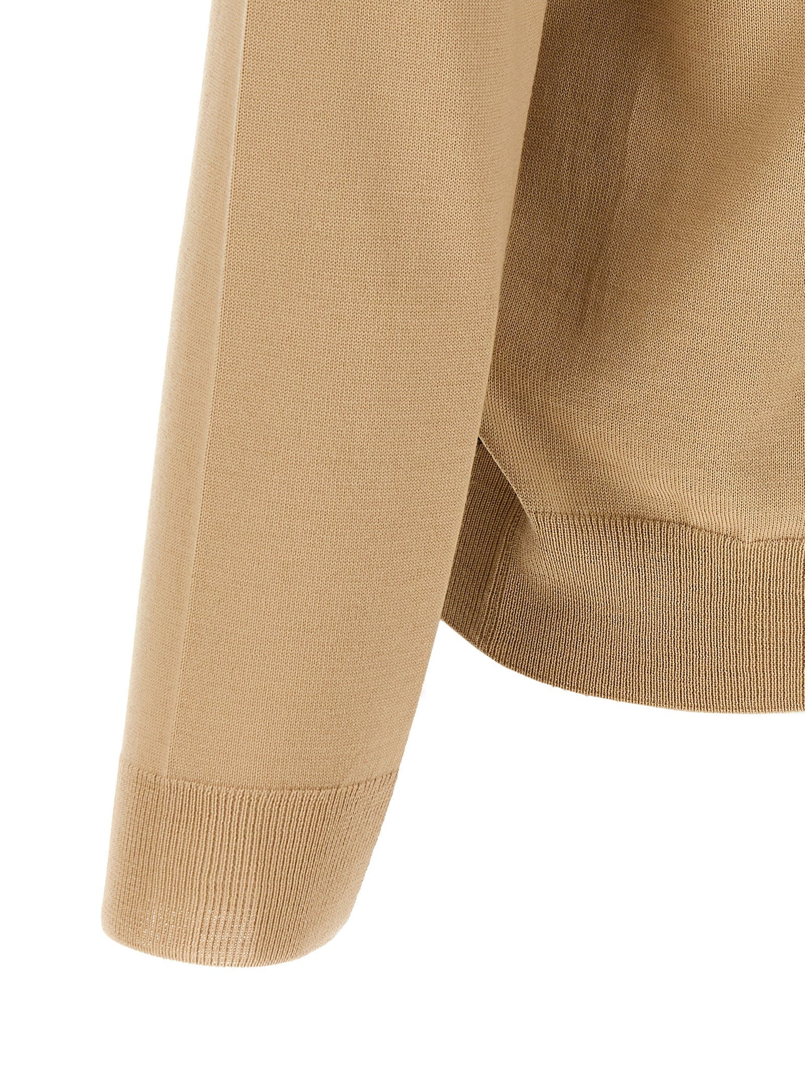 Beige Virgin Wool Cardigan