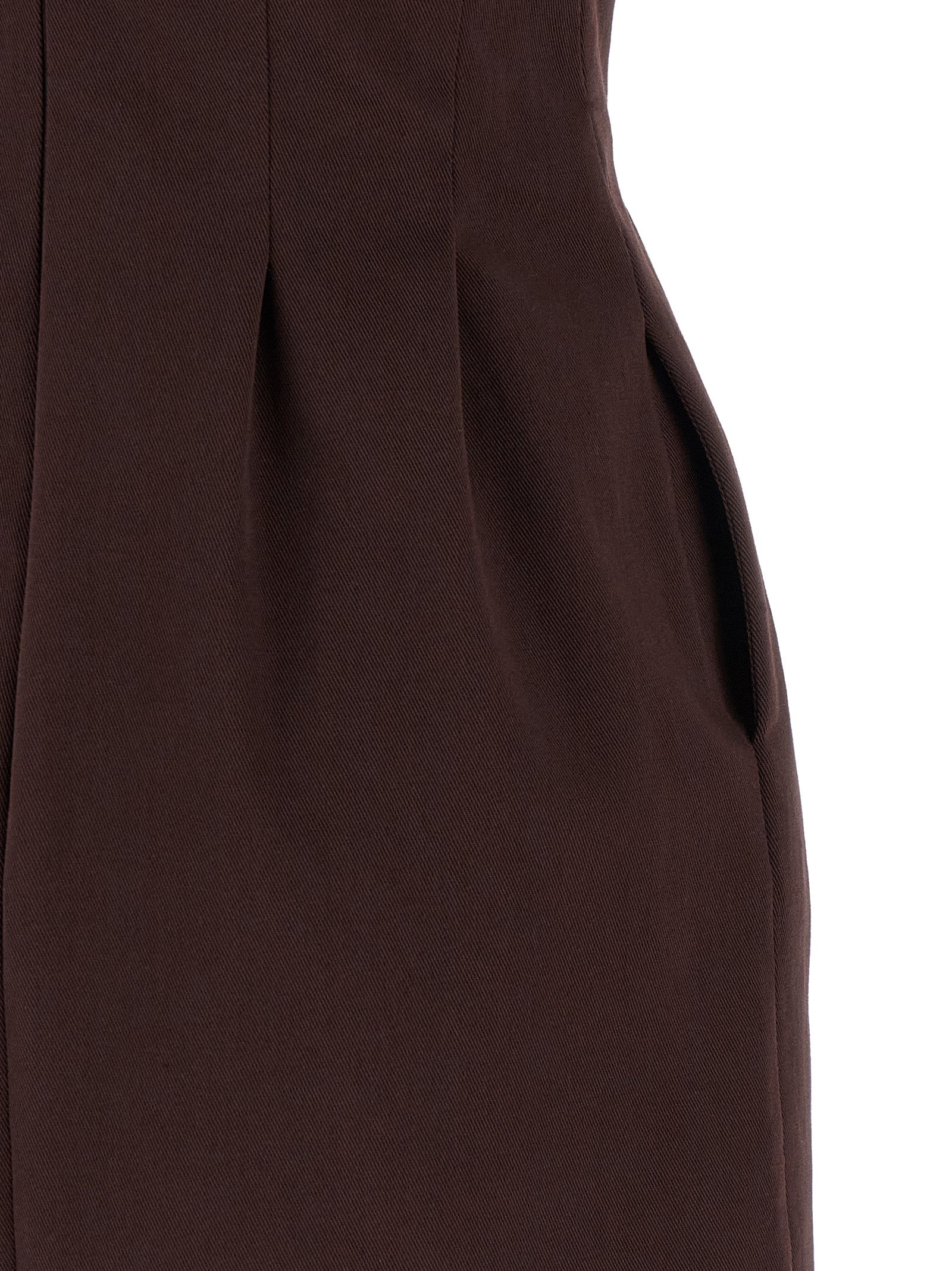 Brown Cotton Short Dress