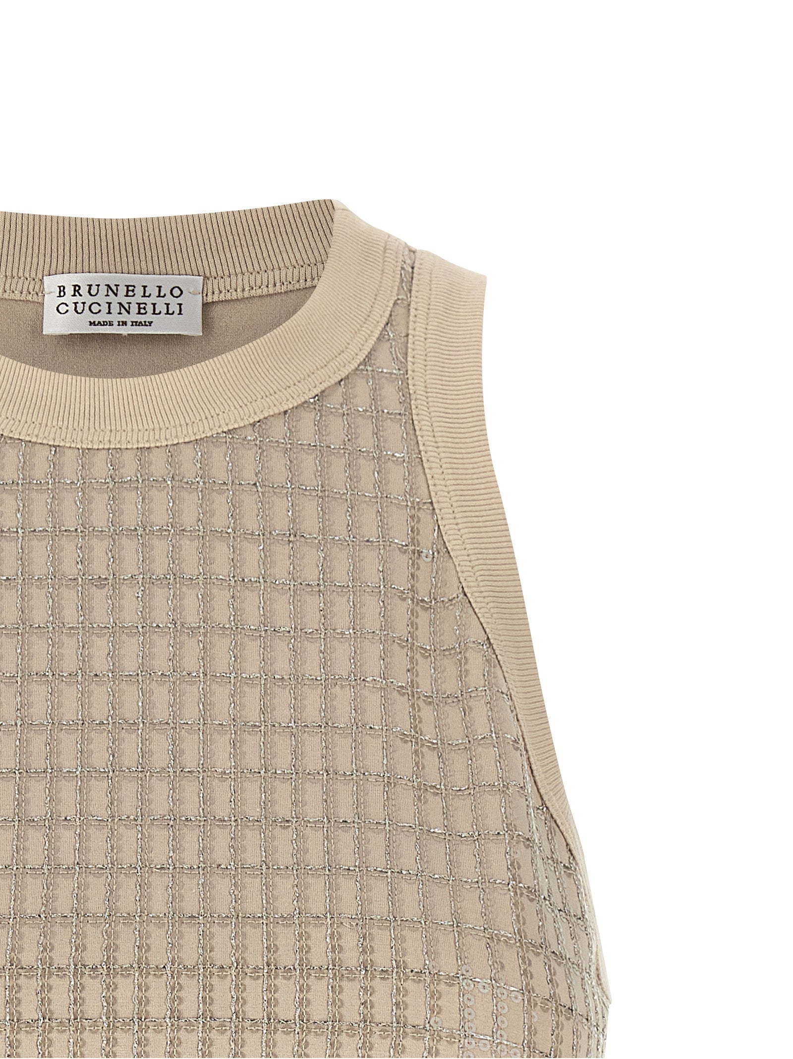 Beige Cotton Tank Tops