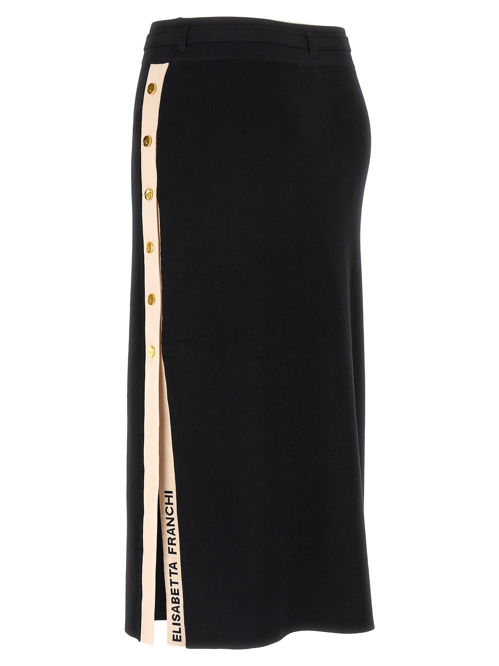 Black Viscose Midi Skirt