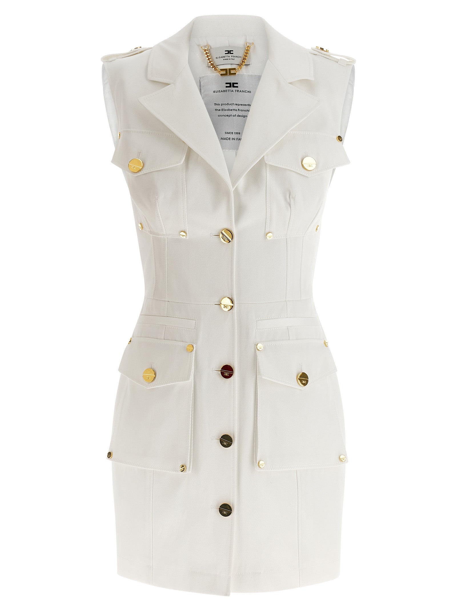 White Cotton Short Dress