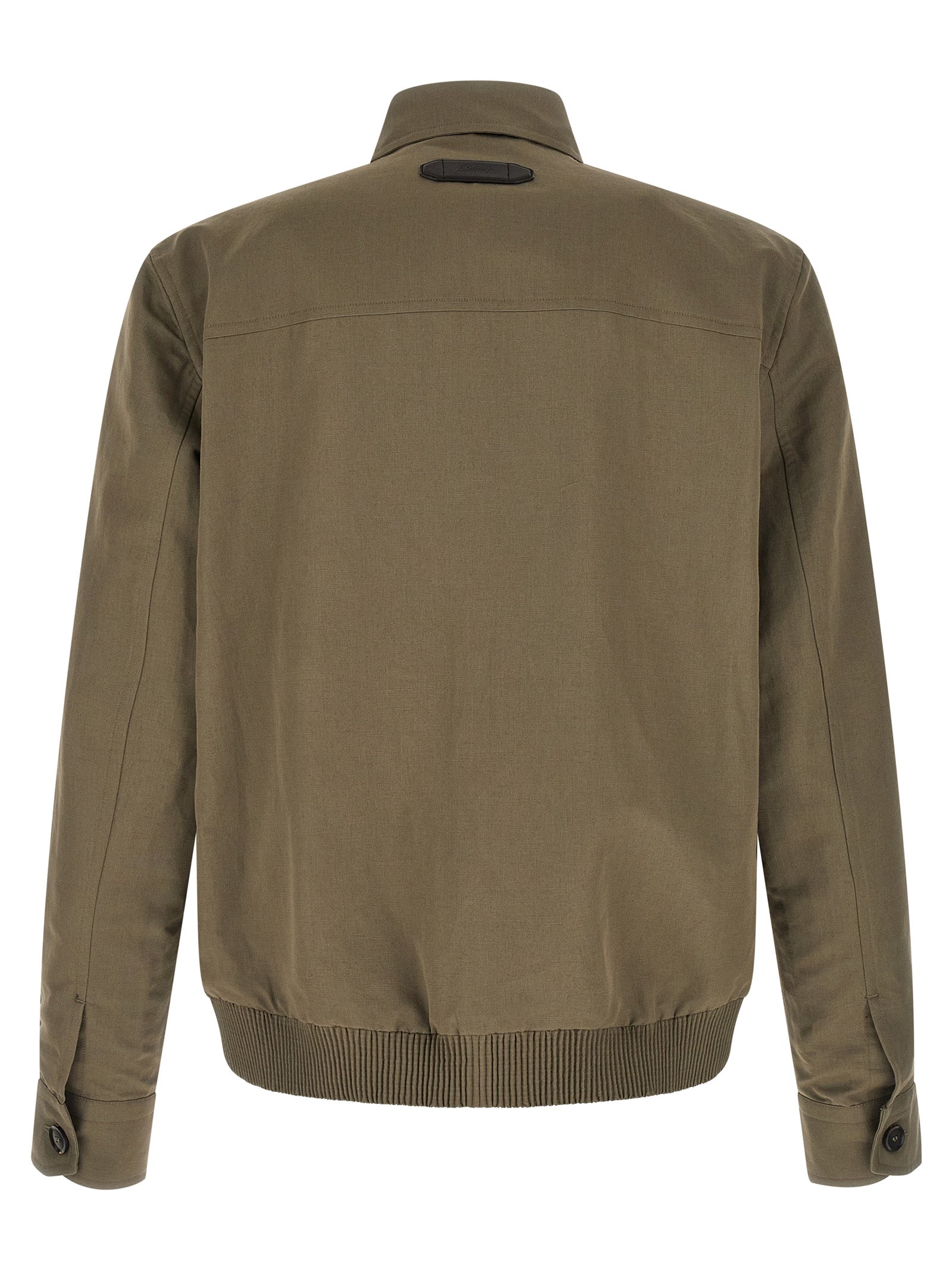 Bicolor Linen Full-Length Jacket
