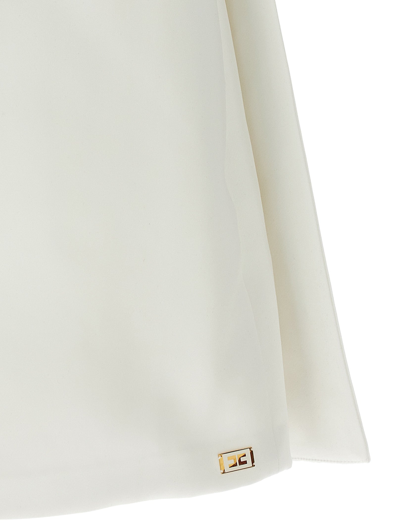 White Polyester Short Dress