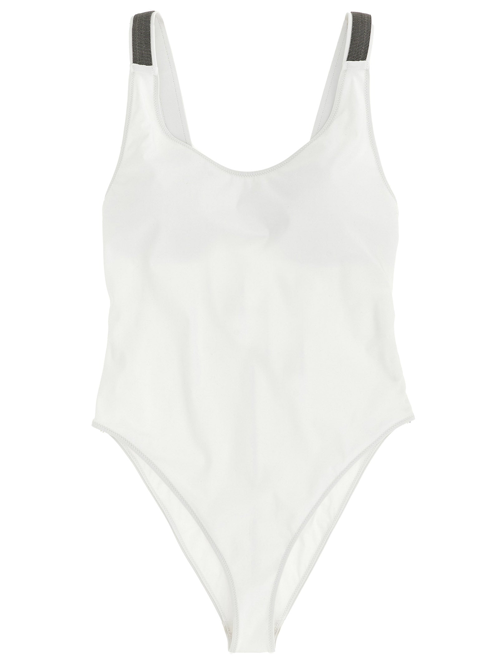White Polyamide One-Piece Swimsuit