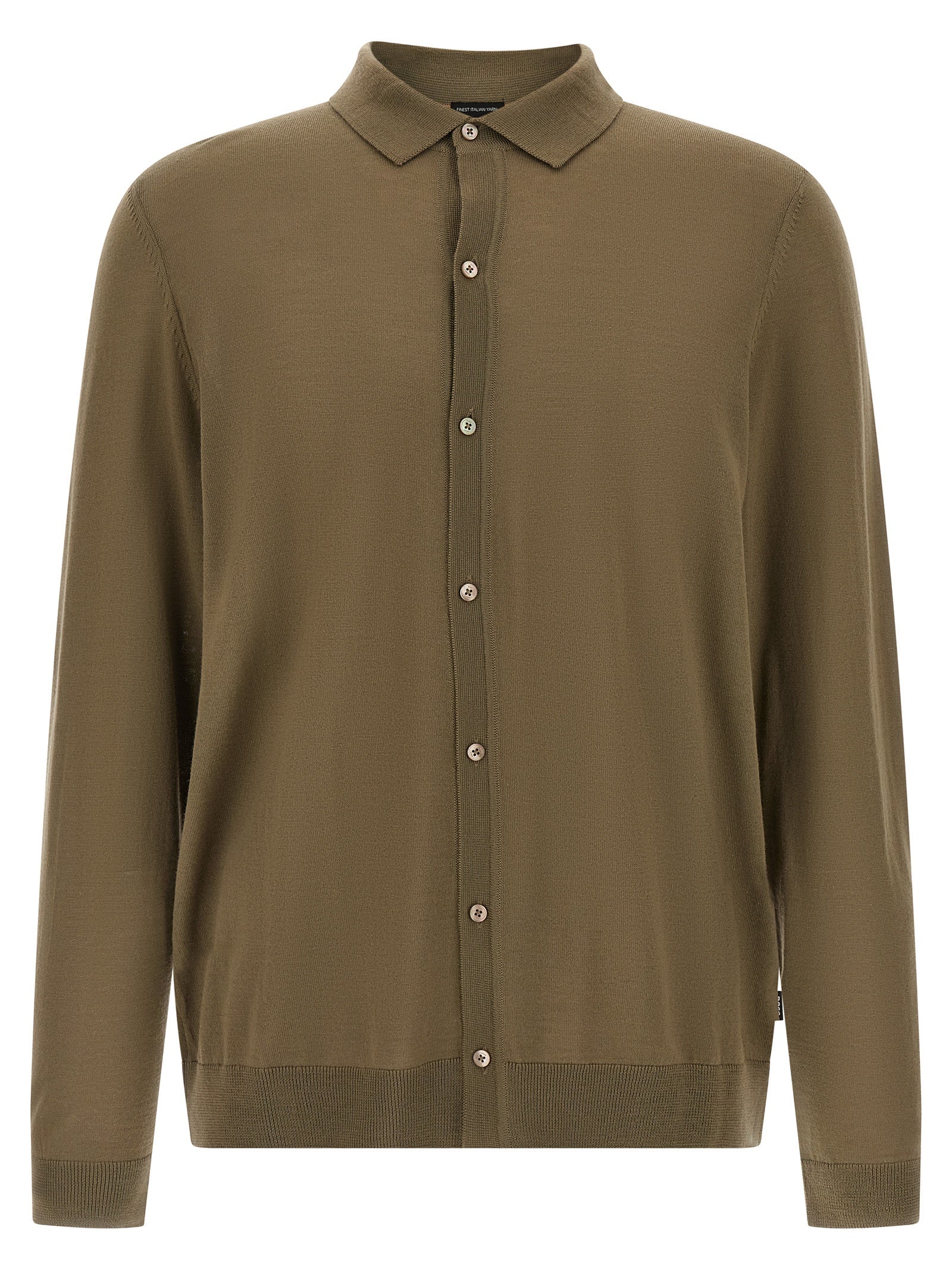 Hugo Boss tofarget poloskjorte i ren ull