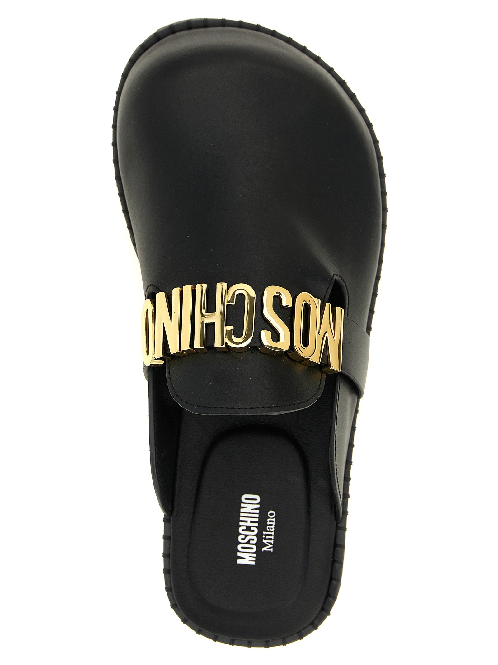 Black Calfskin Clogs