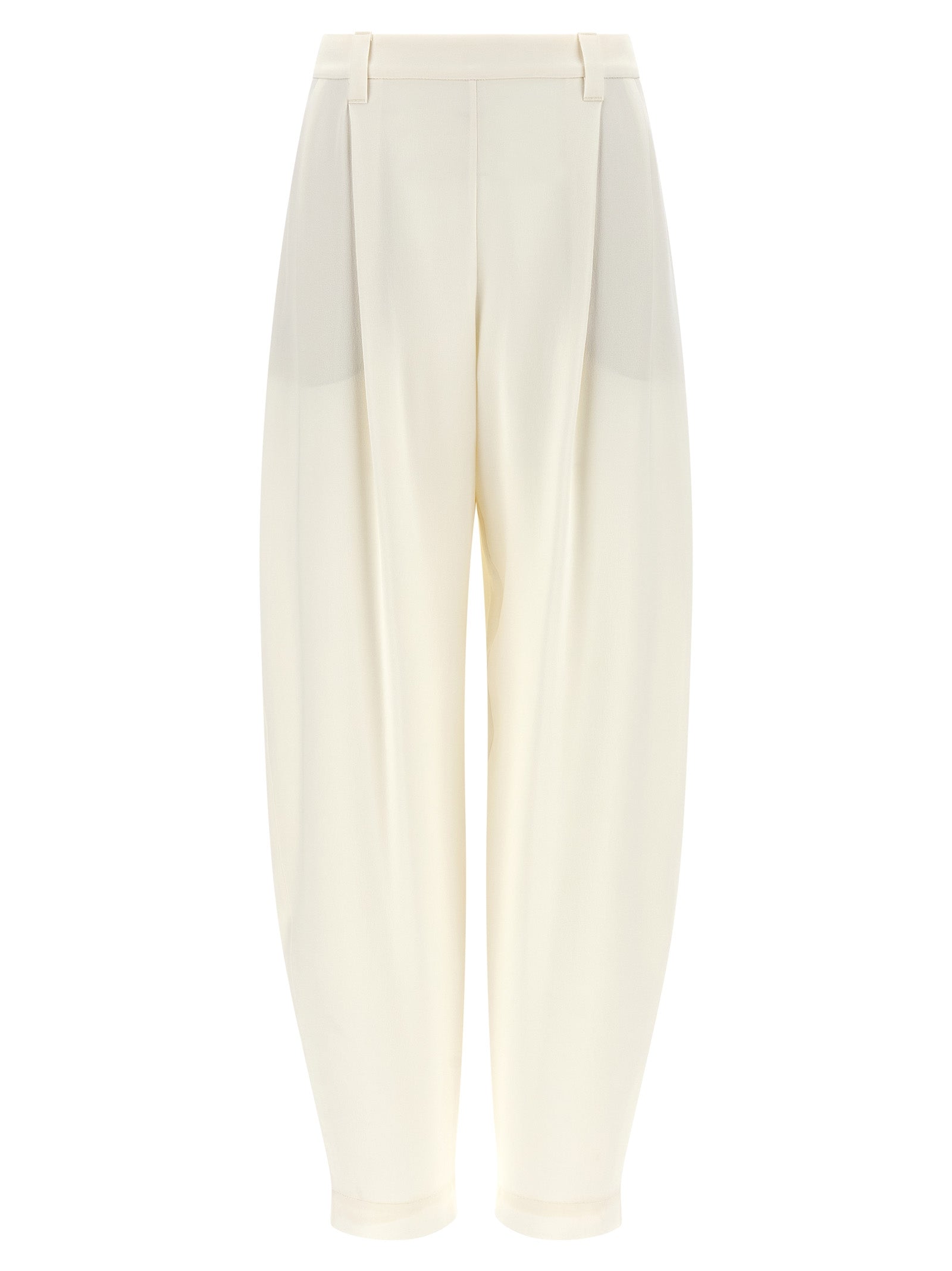 Beige Viscose Casual Pants