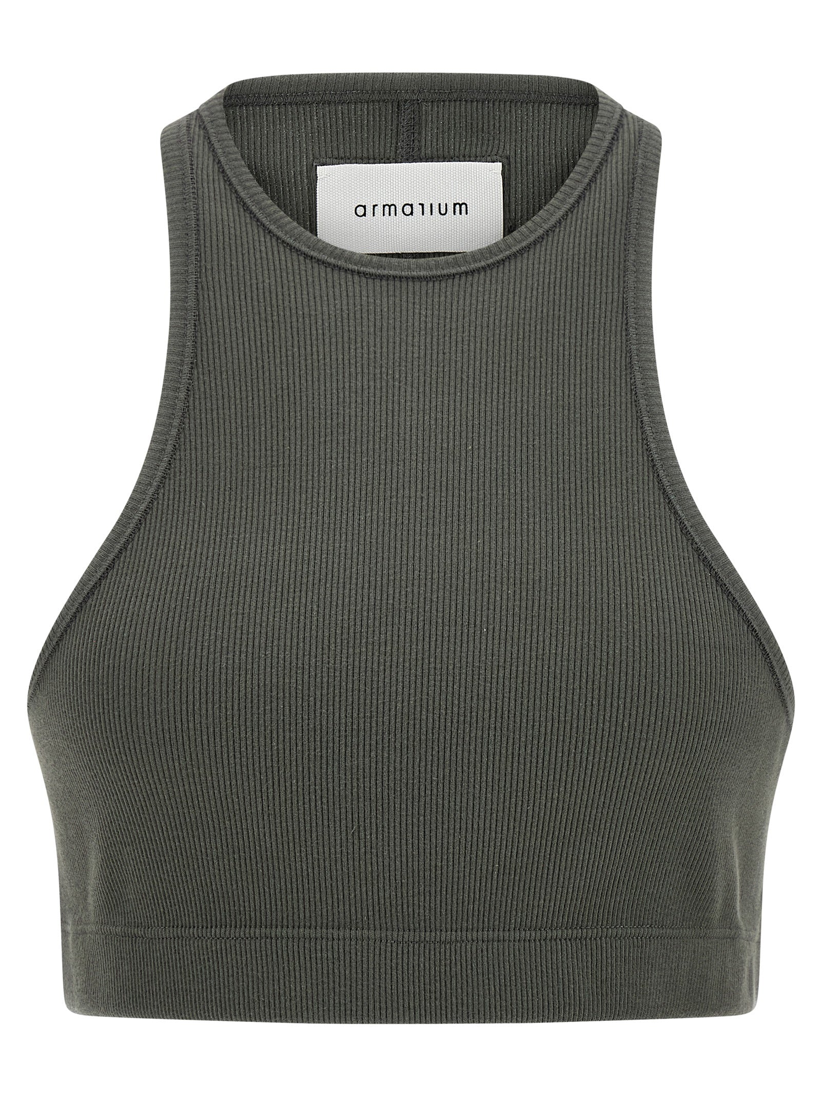 Gray Cotton Sleeveles T-Shirt