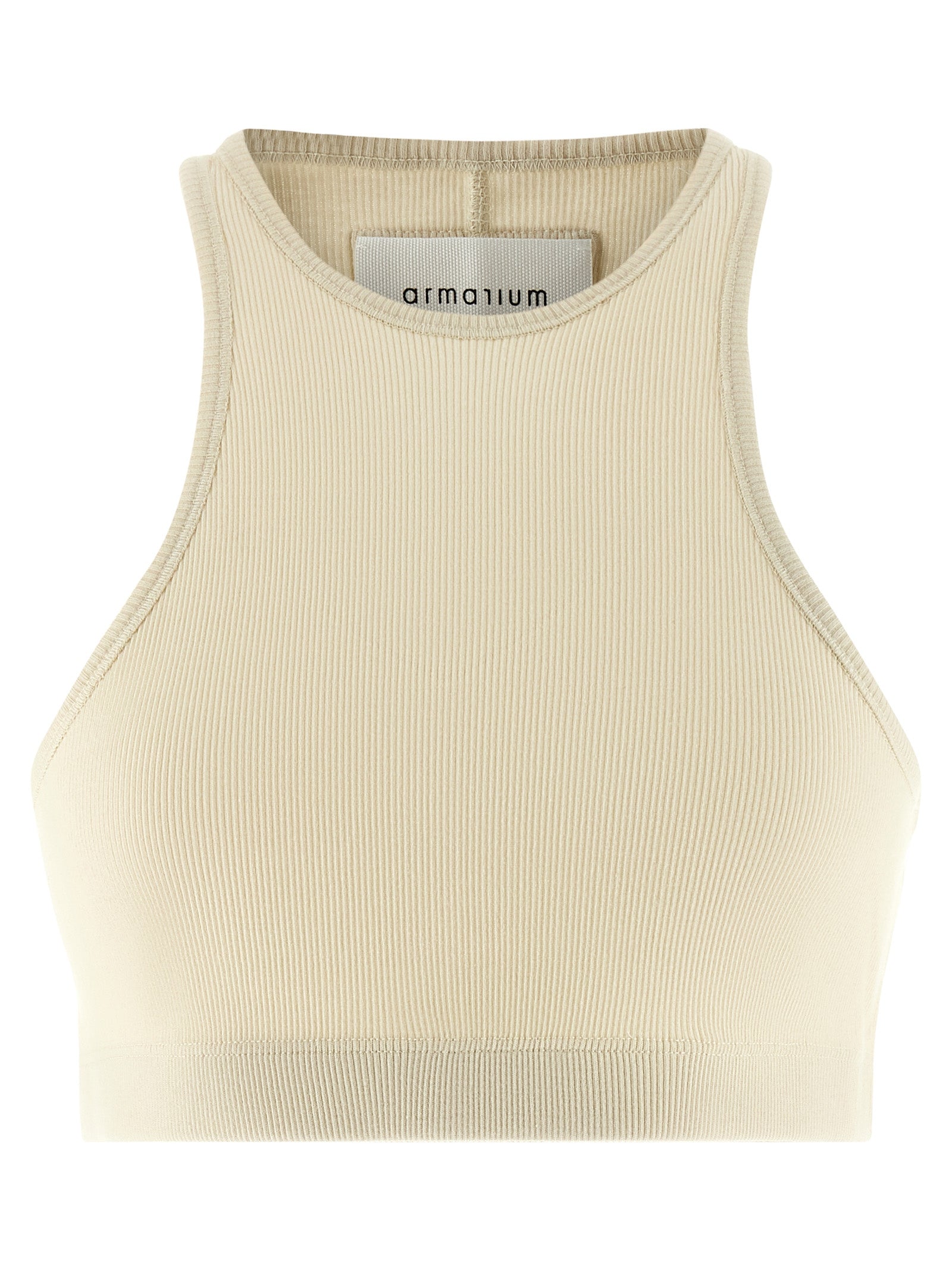 White Cotton Sleeveles T-Shirt