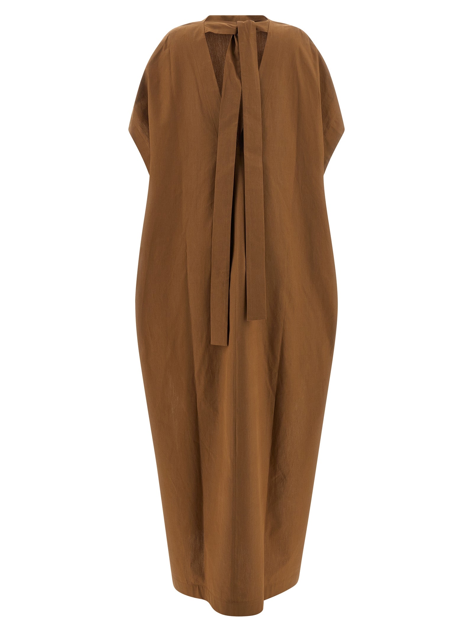 Brown Cotton Long Dress