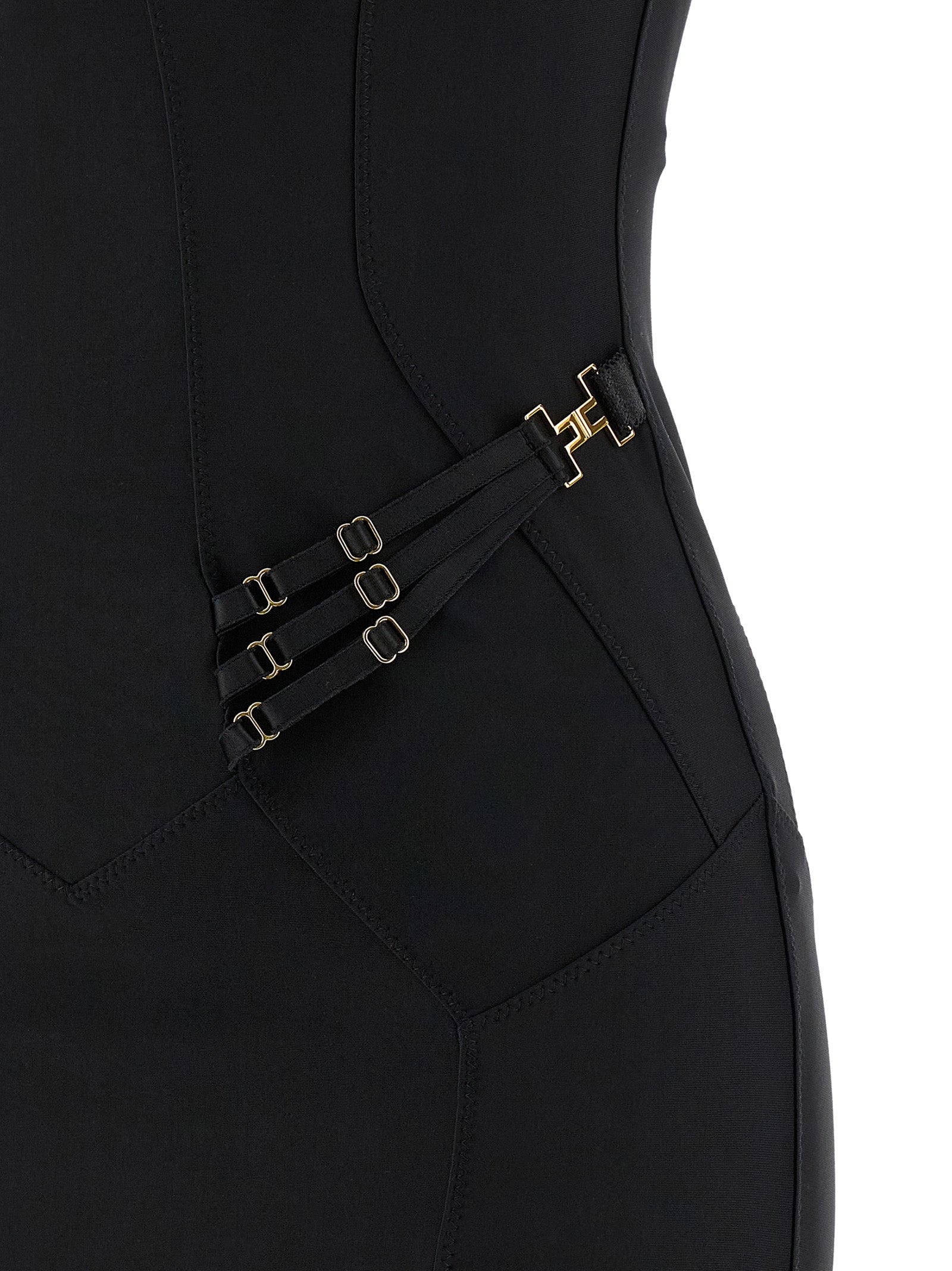 Black Polyamide Midi Dress