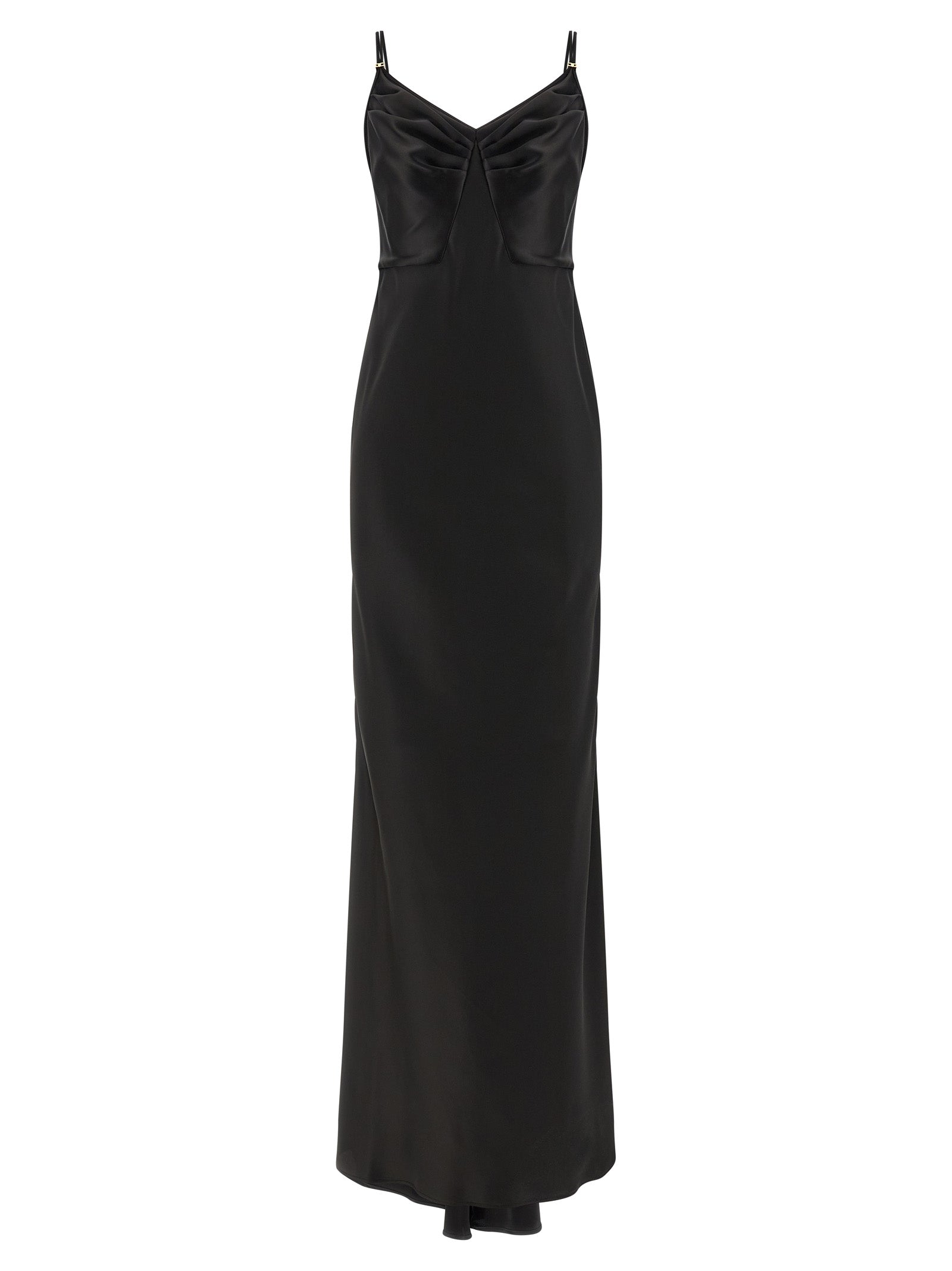 Black Polyester Long Dress