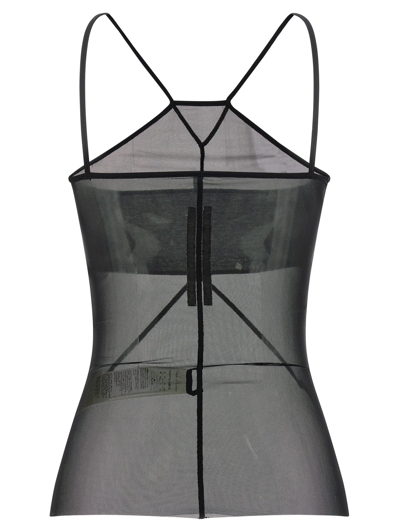 Rick Owens svart nylon ermeløs T-skjorte