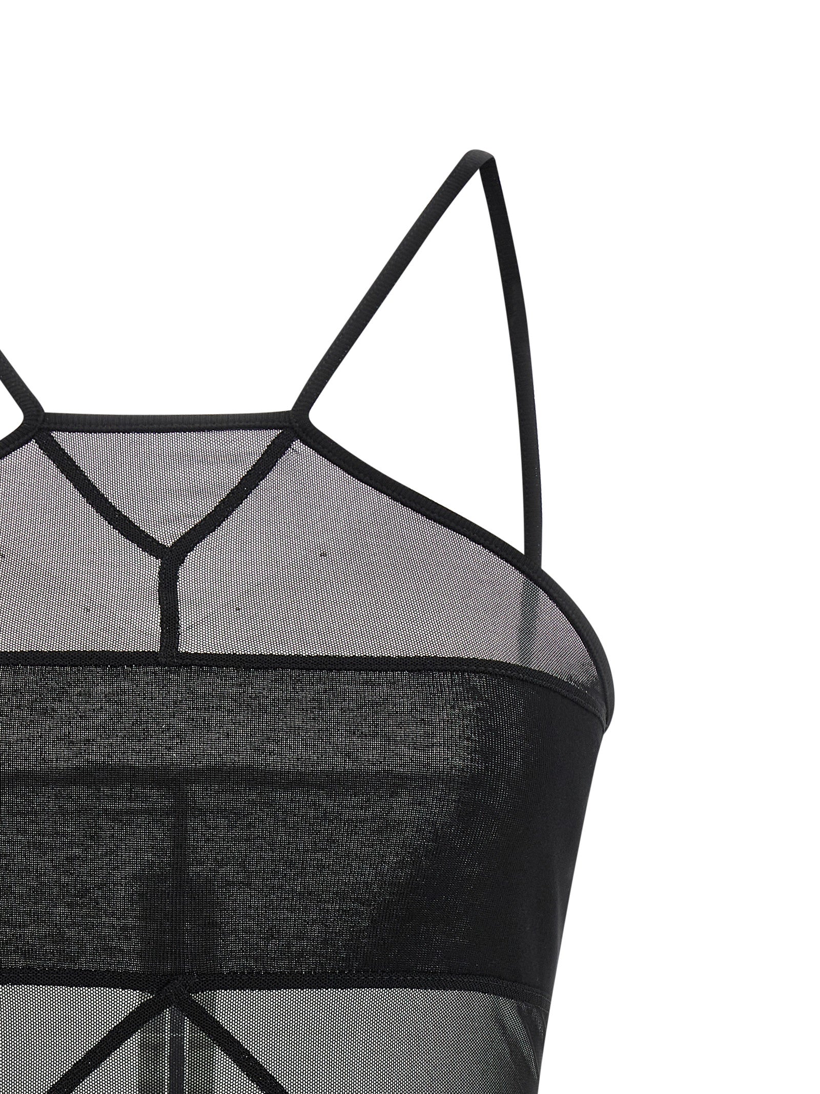 Rick Owens svart nylon ermeløs T-skjorte
