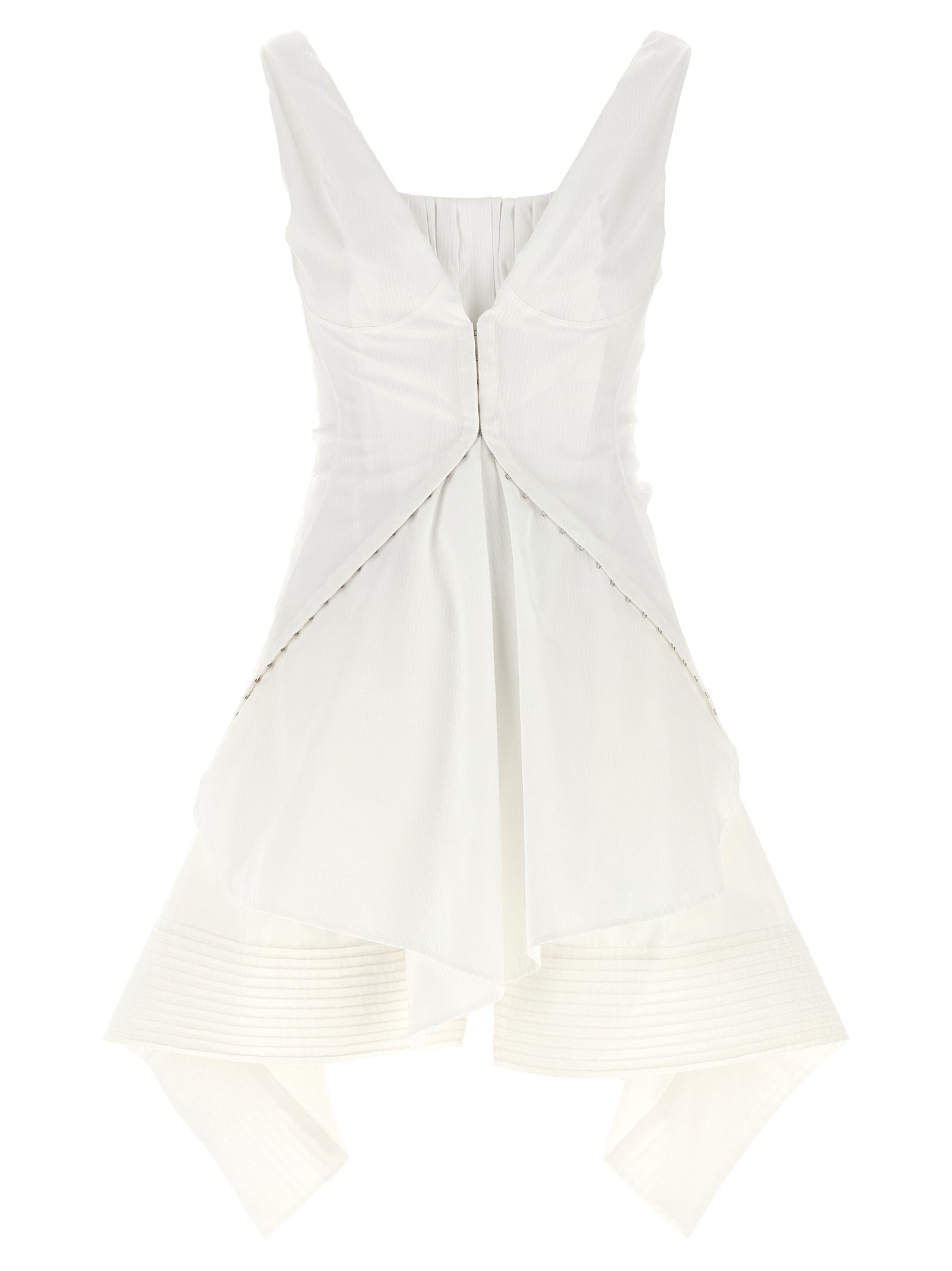 White Cotton Short Dress