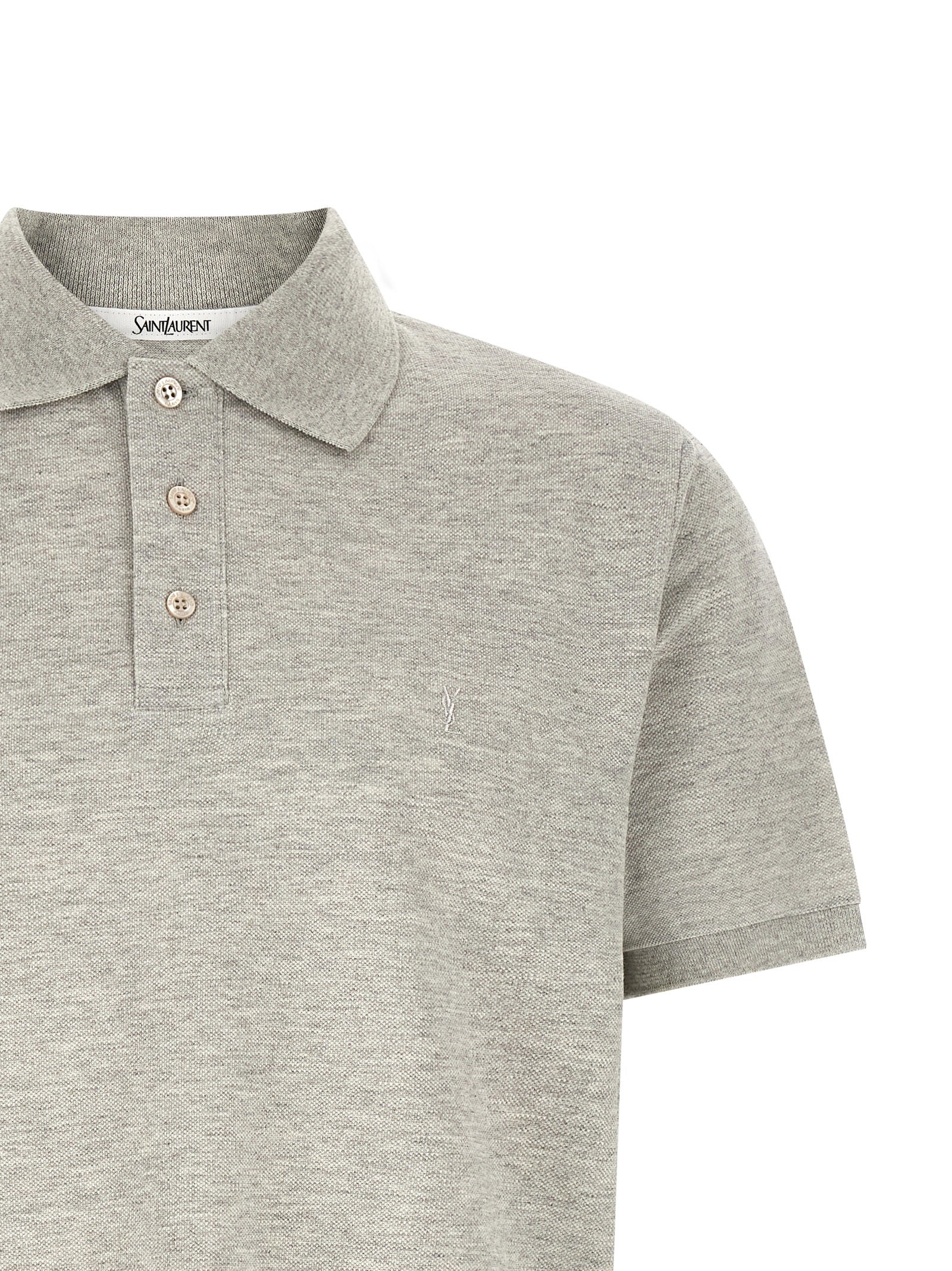 Gray Cotton Polo Shirt
