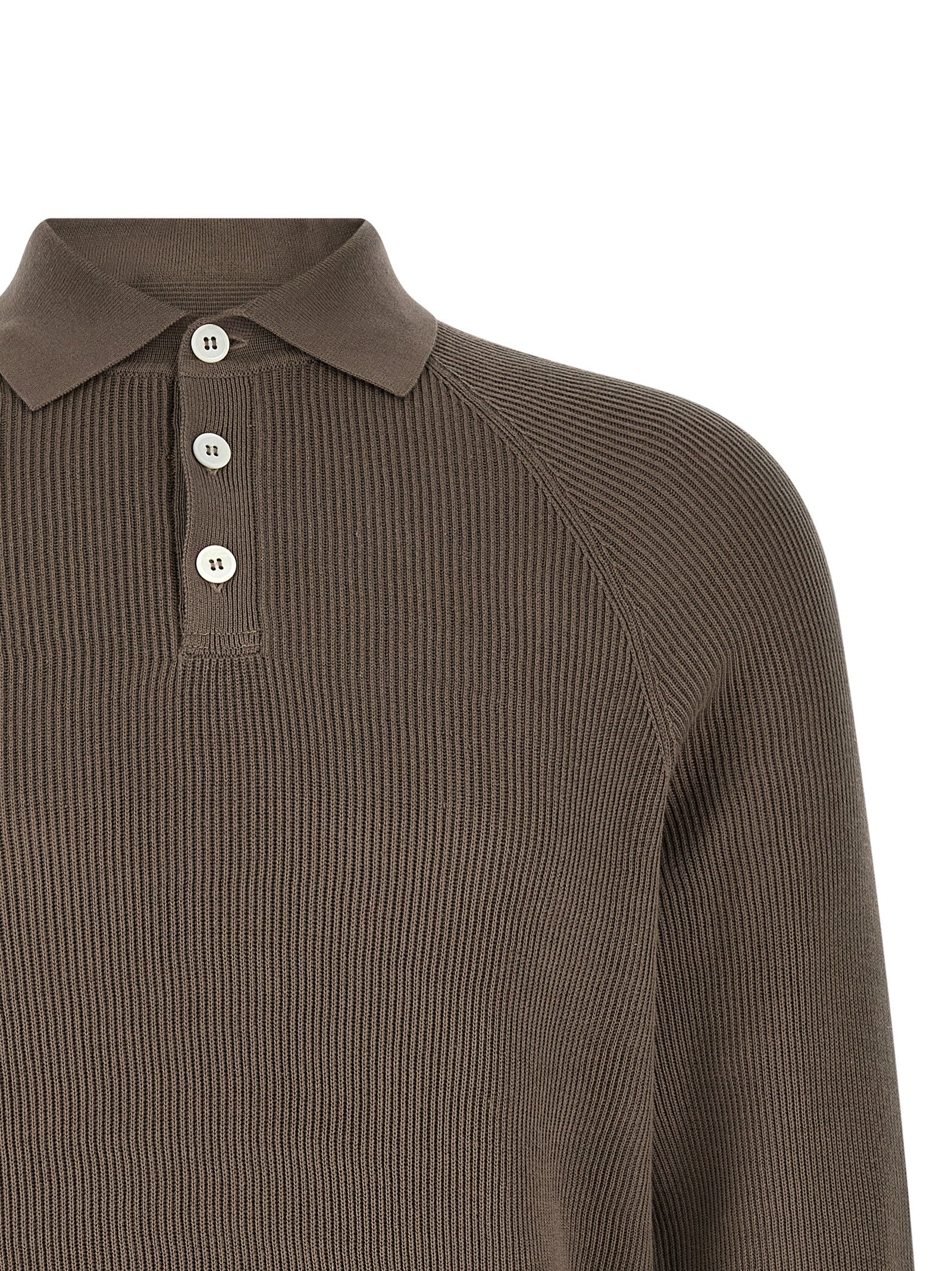 Brown Cotton Polo Shirt